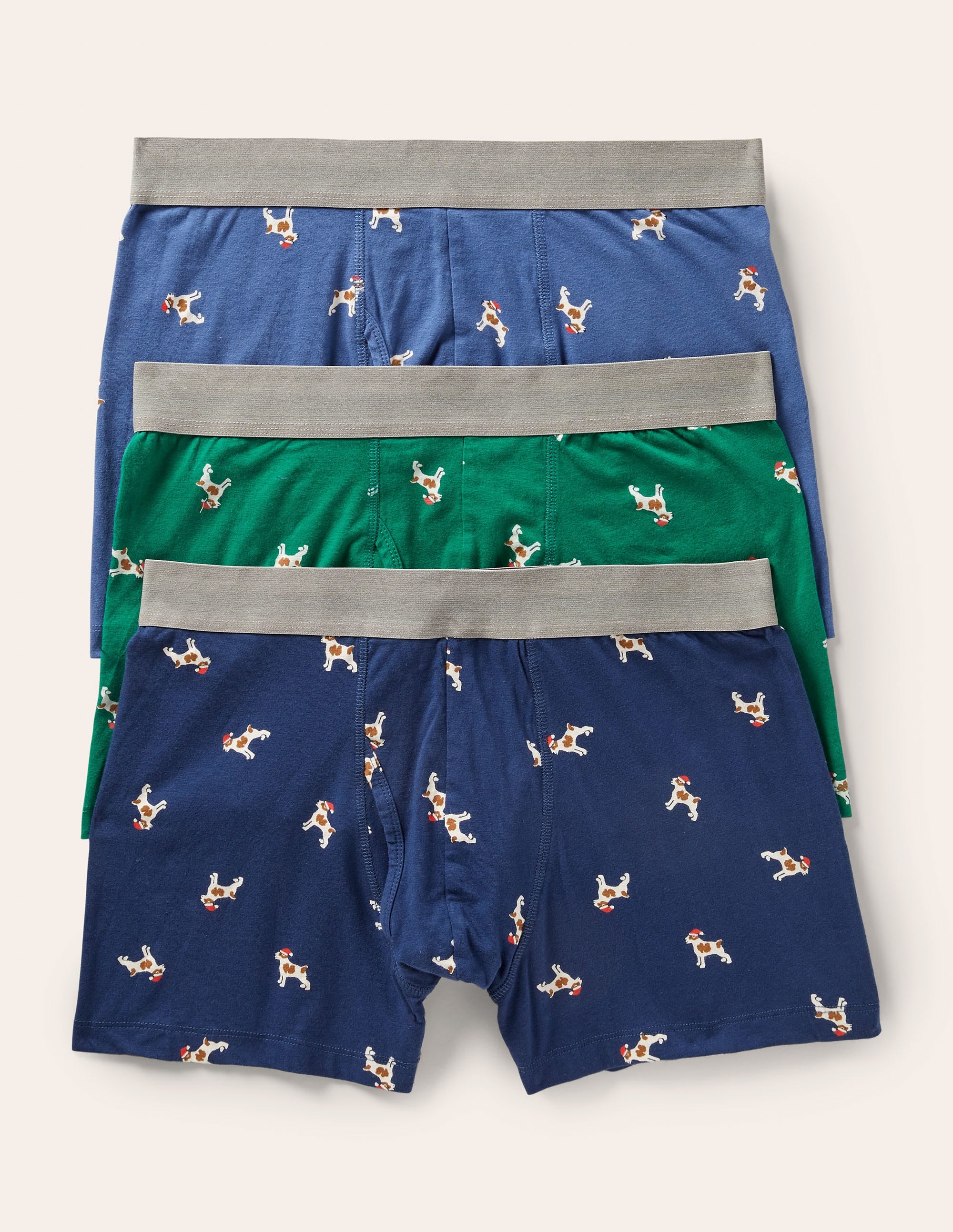 Jersey-Boxershorts im 3er-Pack-Weihnachts-Sprout