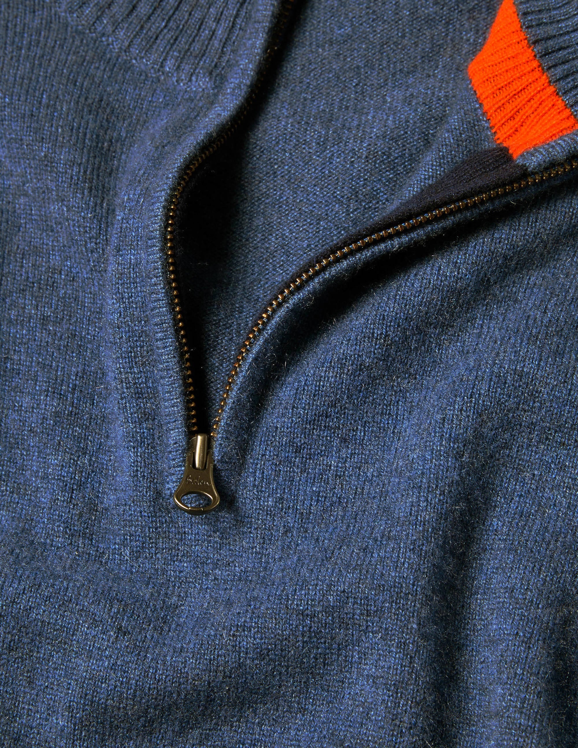 Kaschmirpullover mit halbem Reißverschluss-Blau - Image 6