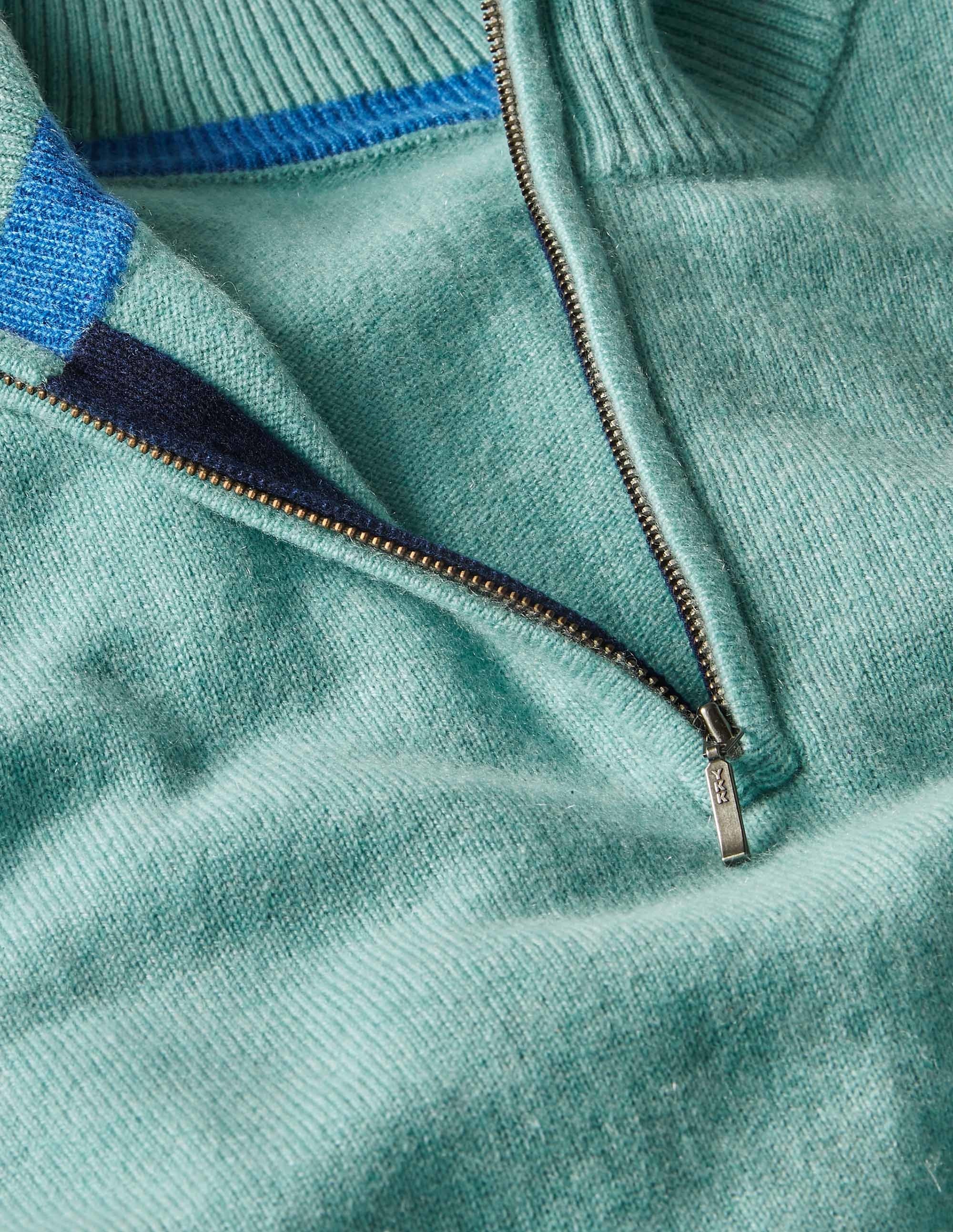 Kaschmirpullover mit halbem Reißverschluss-Bretagne-Blau - Image 5