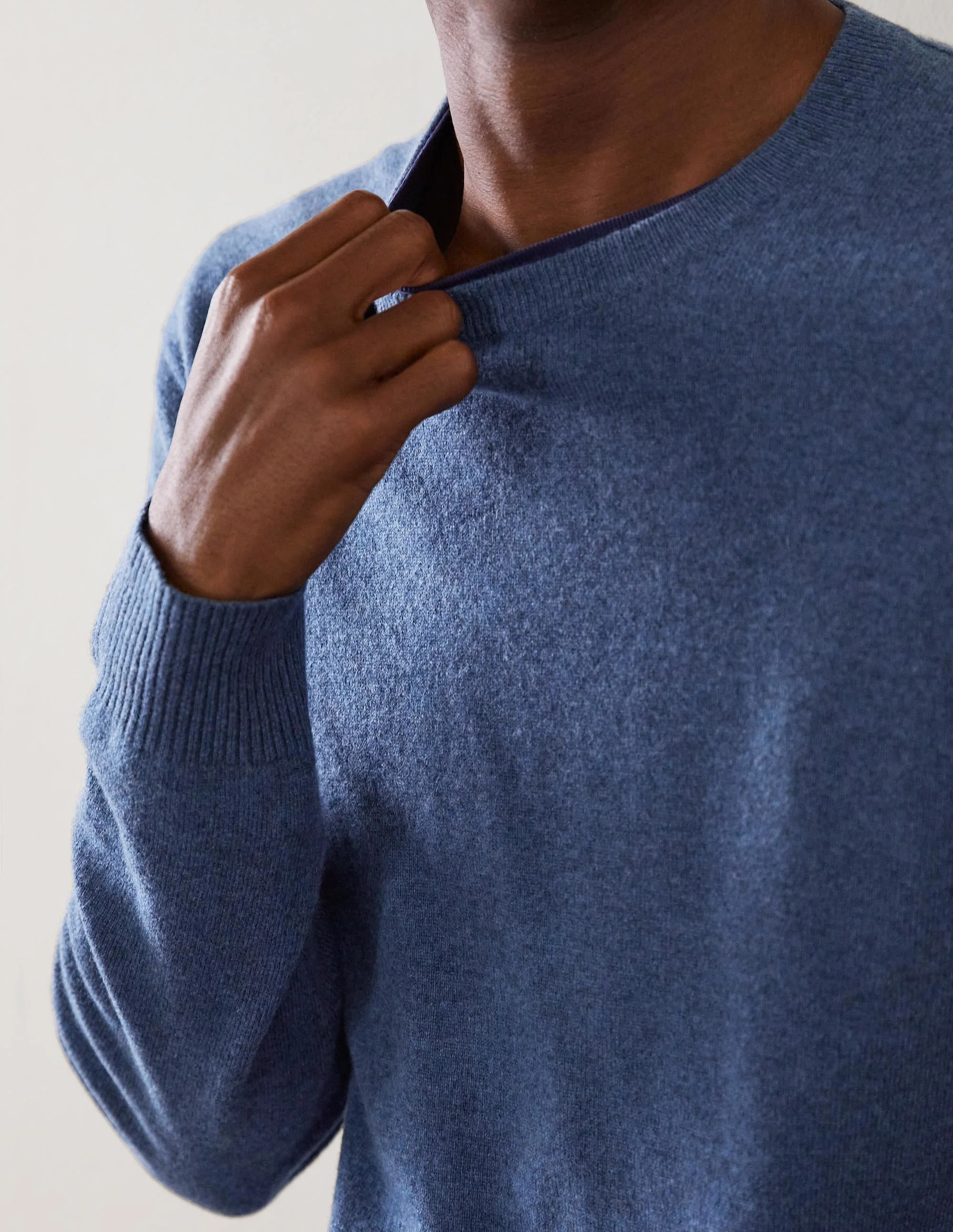 Kaschmirpullover mit Rundhalsausschnitt-Blau - Image 2