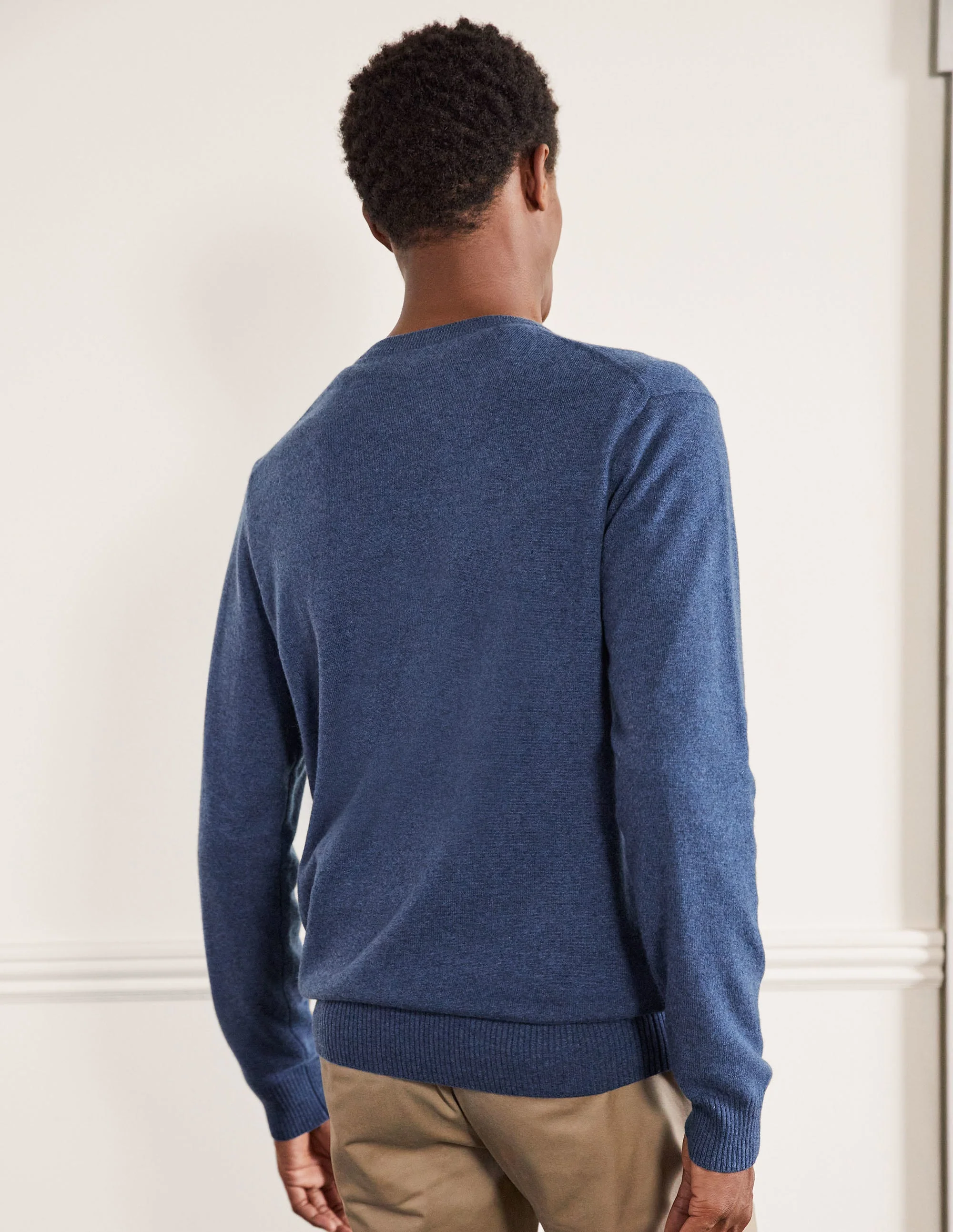 Kaschmirpullover mit Rundhalsausschnitt-Blau - Image 3