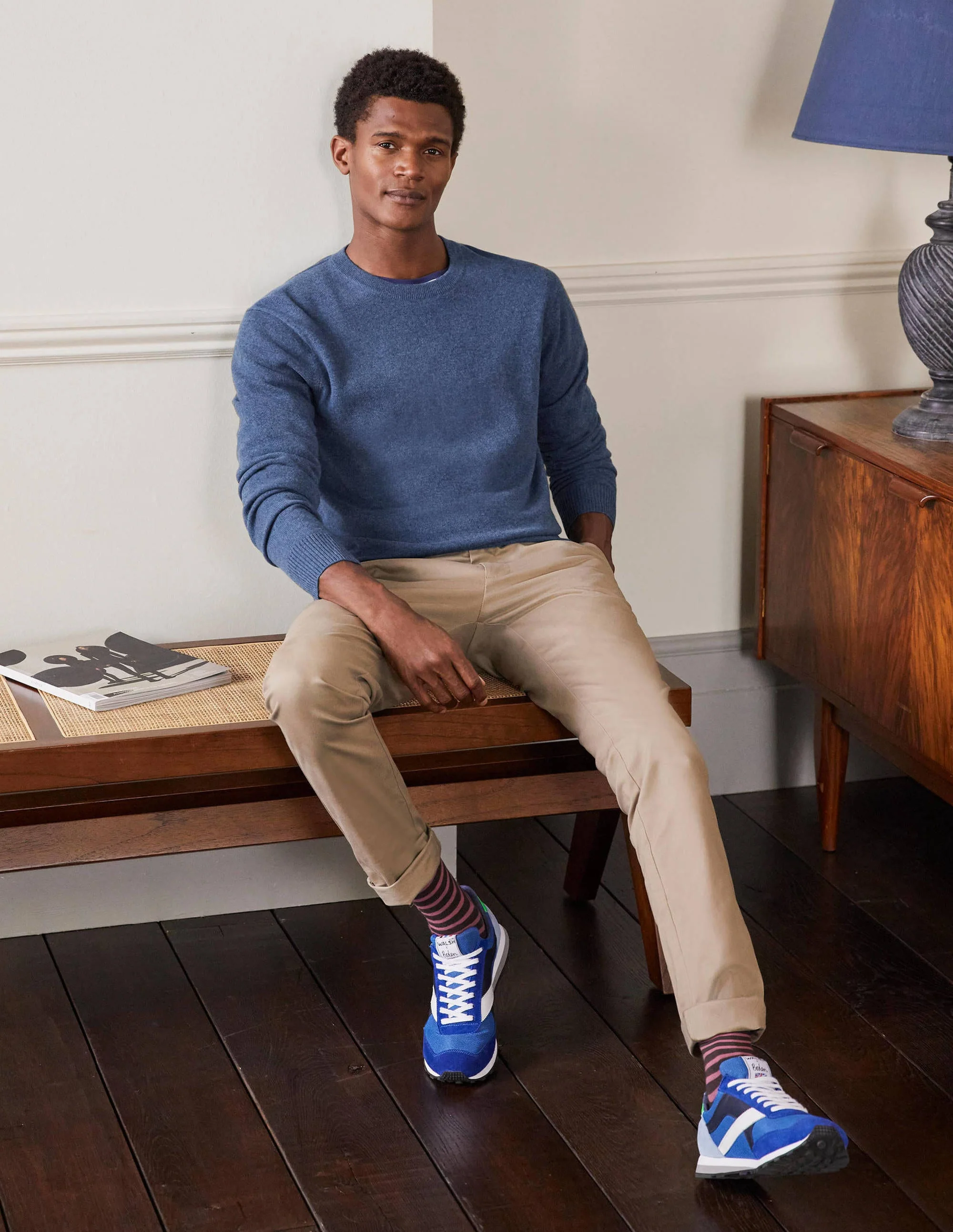 Kaschmirpullover mit Rundhalsausschnitt-Blau - Image 4