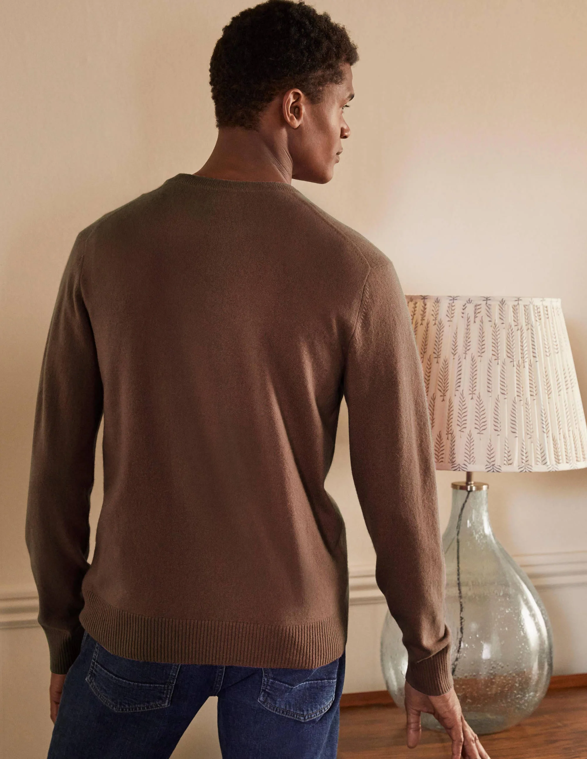 Kaschmirpullover mit Rundhalsausschnitt-Kakaobraun - Image 3