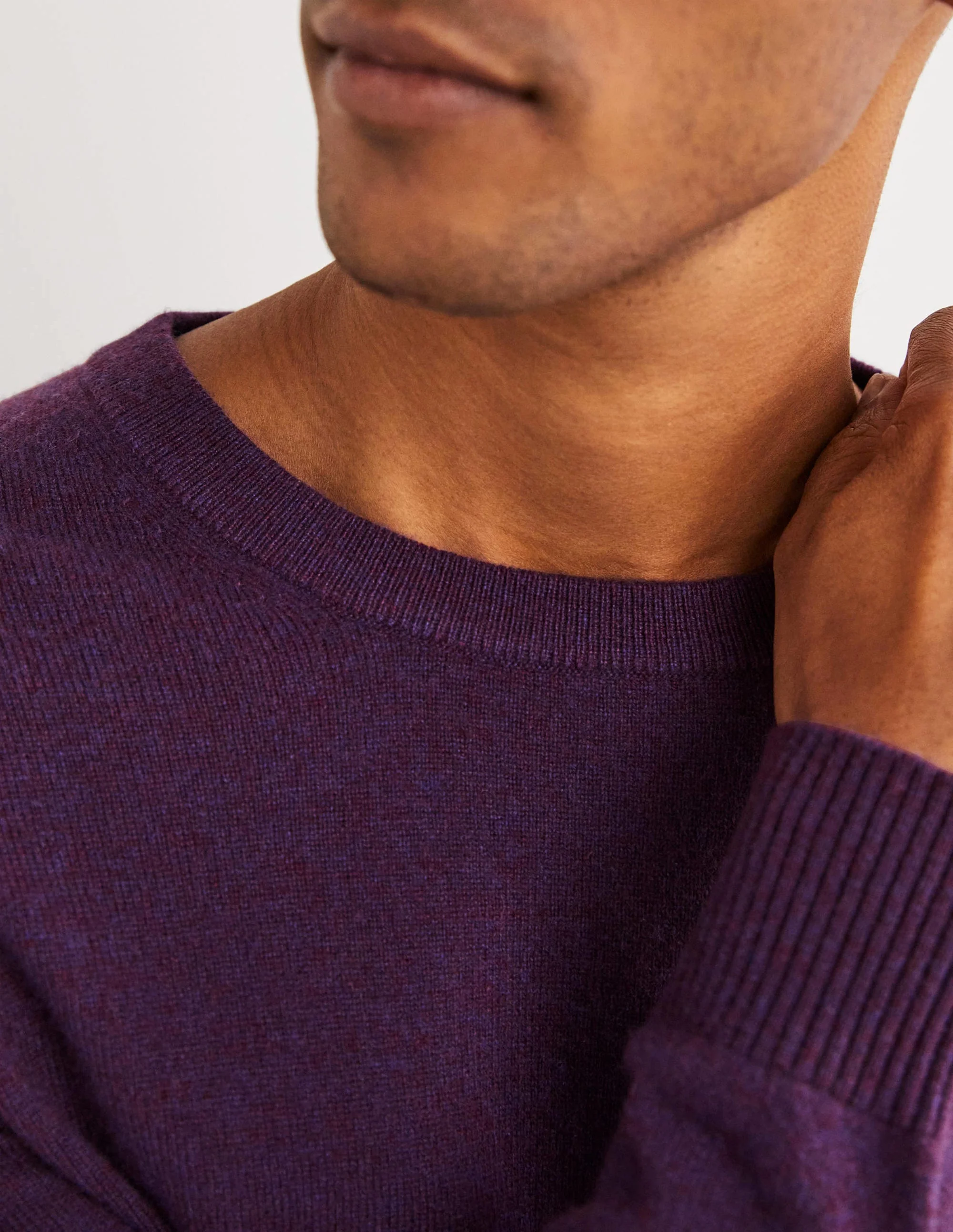 Kaschmirpullover mit Rundhalsausschnitt-Perfekte Pflaumen Melange - Image 2
