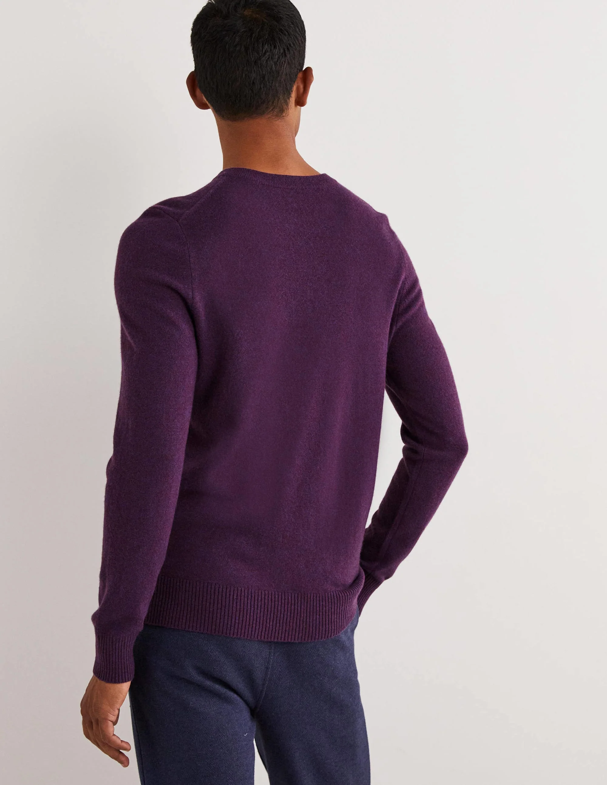 Kaschmirpullover mit Rundhalsausschnitt-Perfekte Pflaumen Melange - Image 3