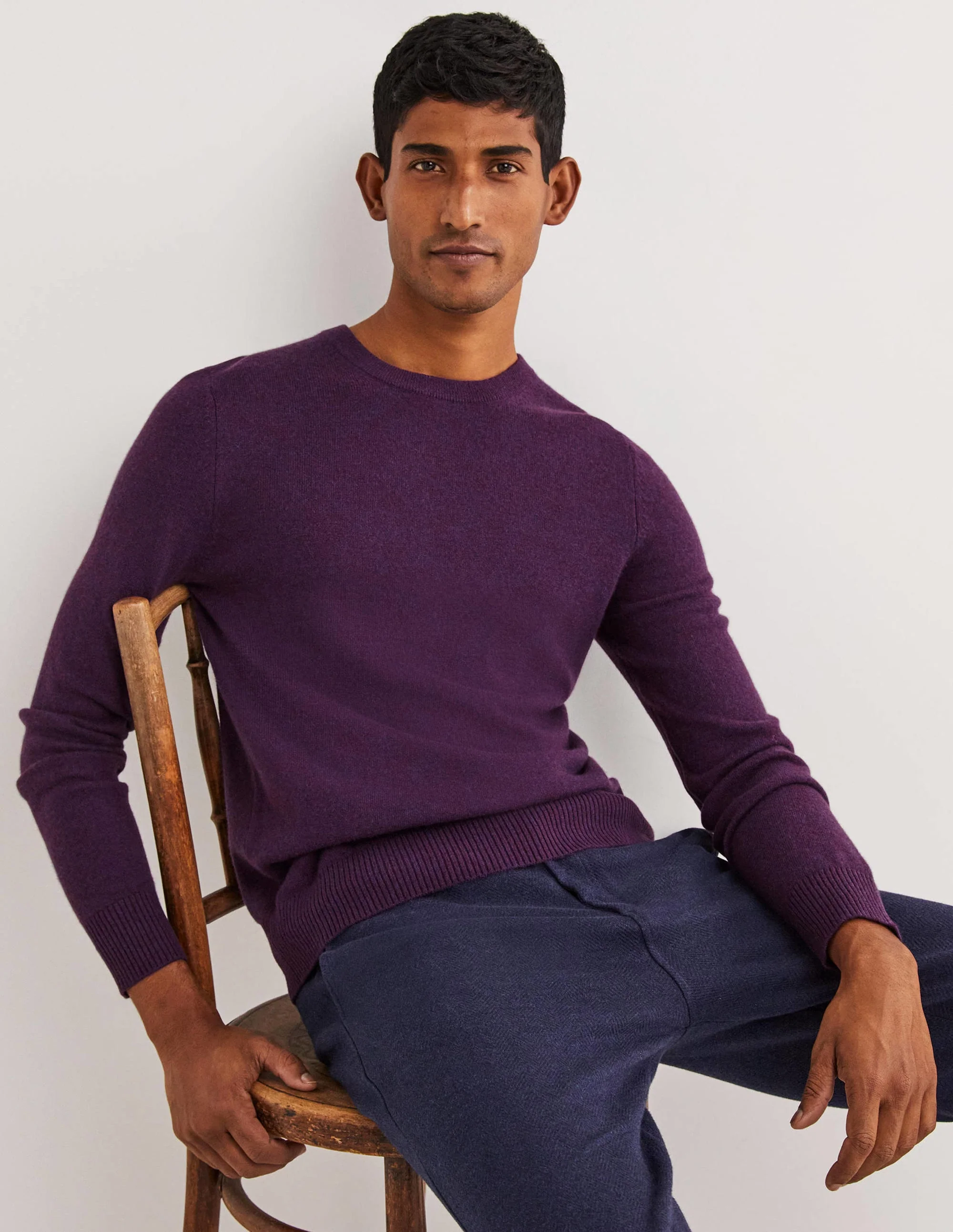 Kaschmirpullover mit Rundhalsausschnitt-Perfekte Pflaumen Melange - Image 4
