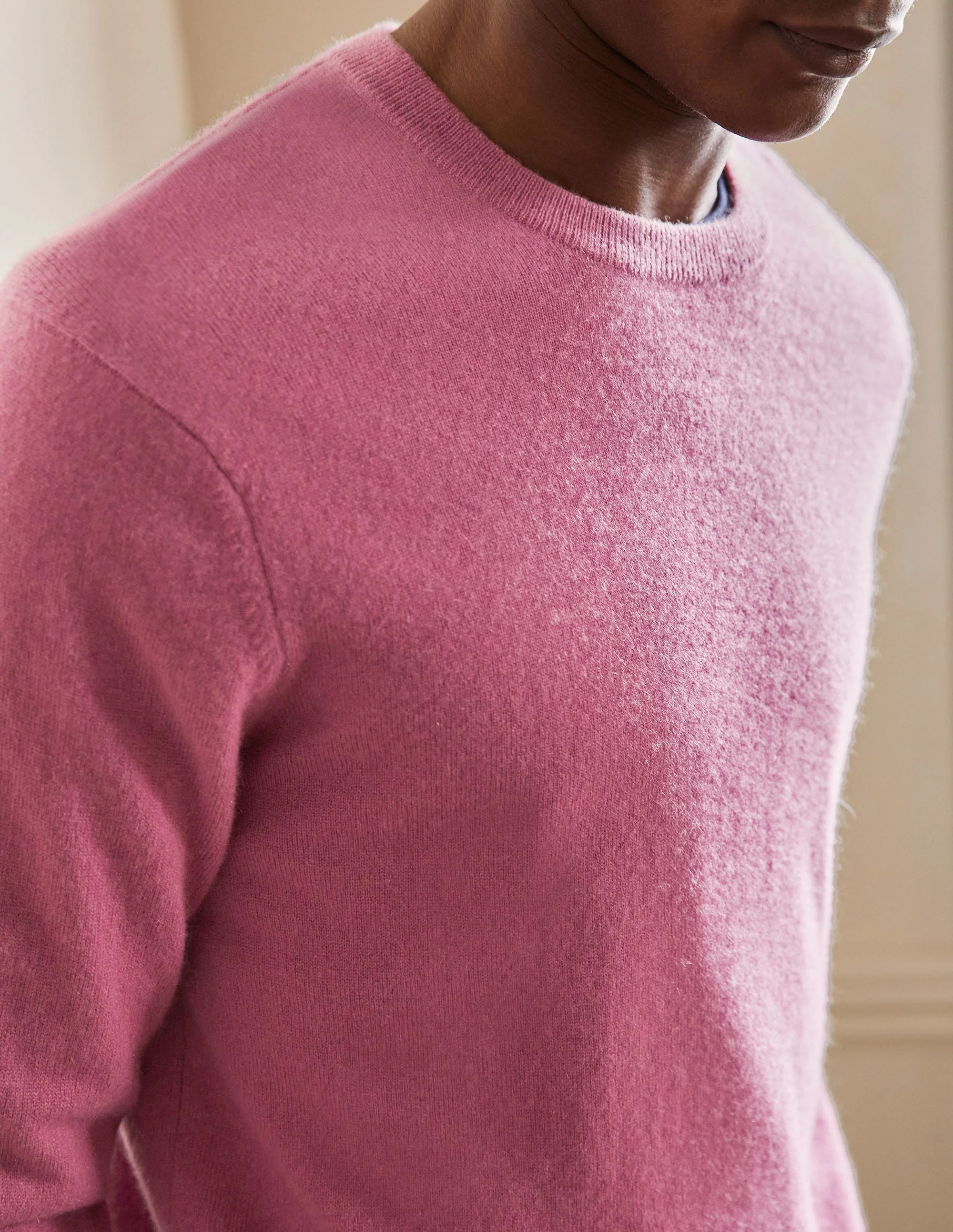 Kaschmirpullover mit Rundhalsausschnitt-Schwertlilienviolett Melange - Image 2