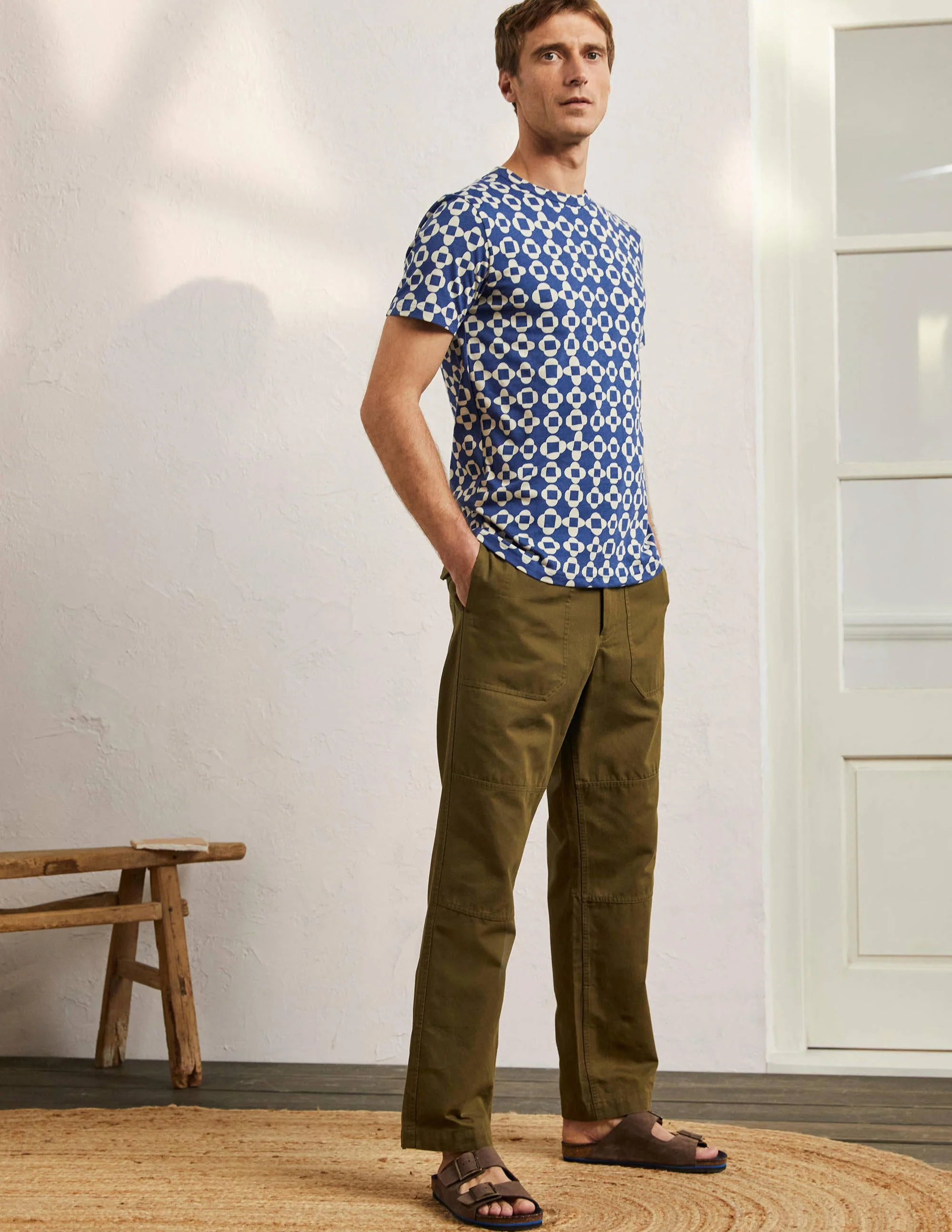 Kingston T-Shirt-Königsblau, Fliesenmuster - Image 4