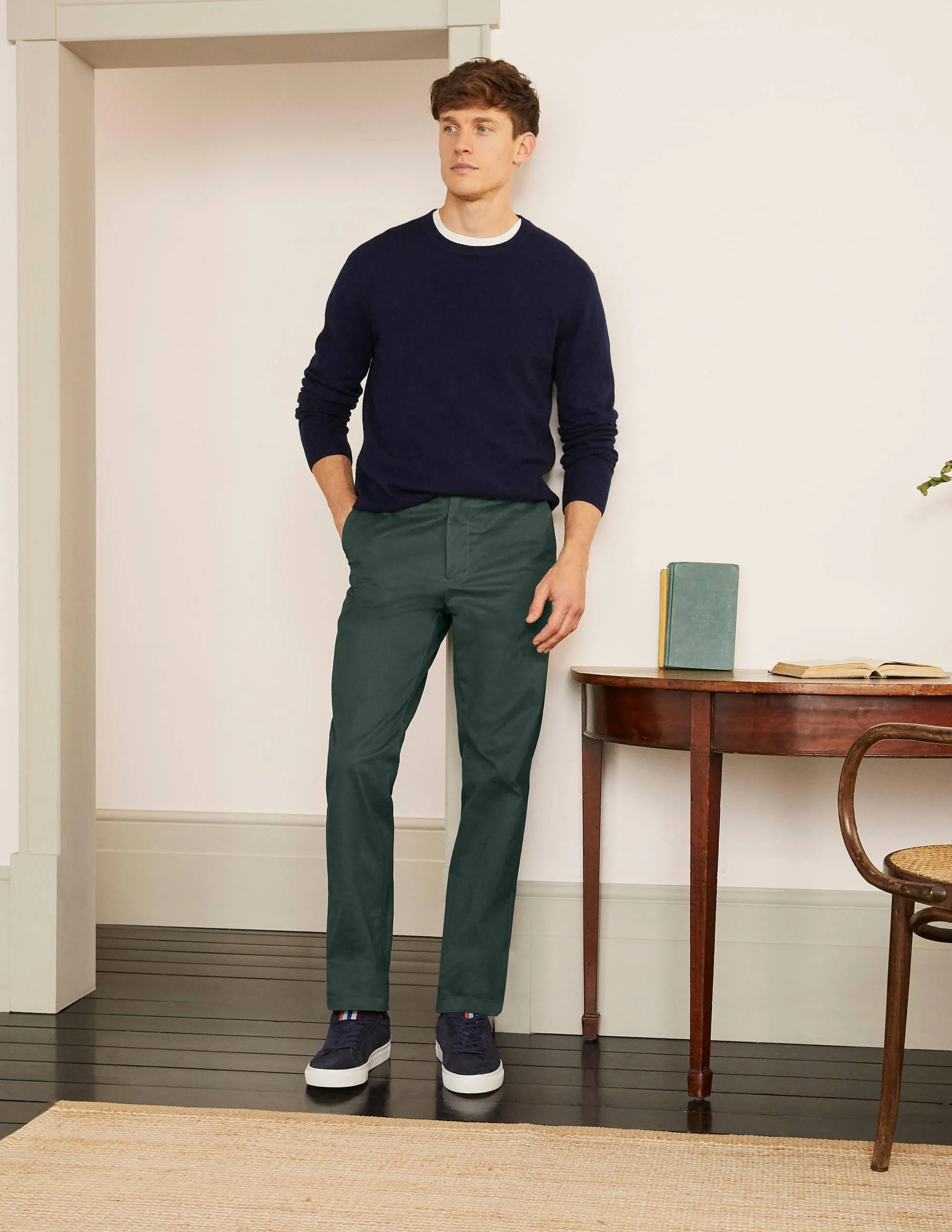 Klassische Chinos mit geradem Bein-Richmond-Grün