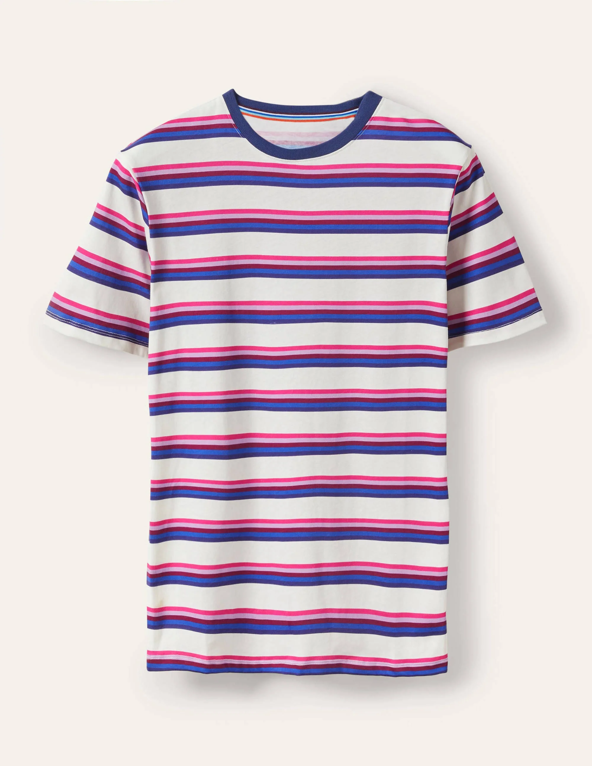 Klassisches Baumwoll-T-Shirt-Beetroot Purple Multi Stripe - Image 5