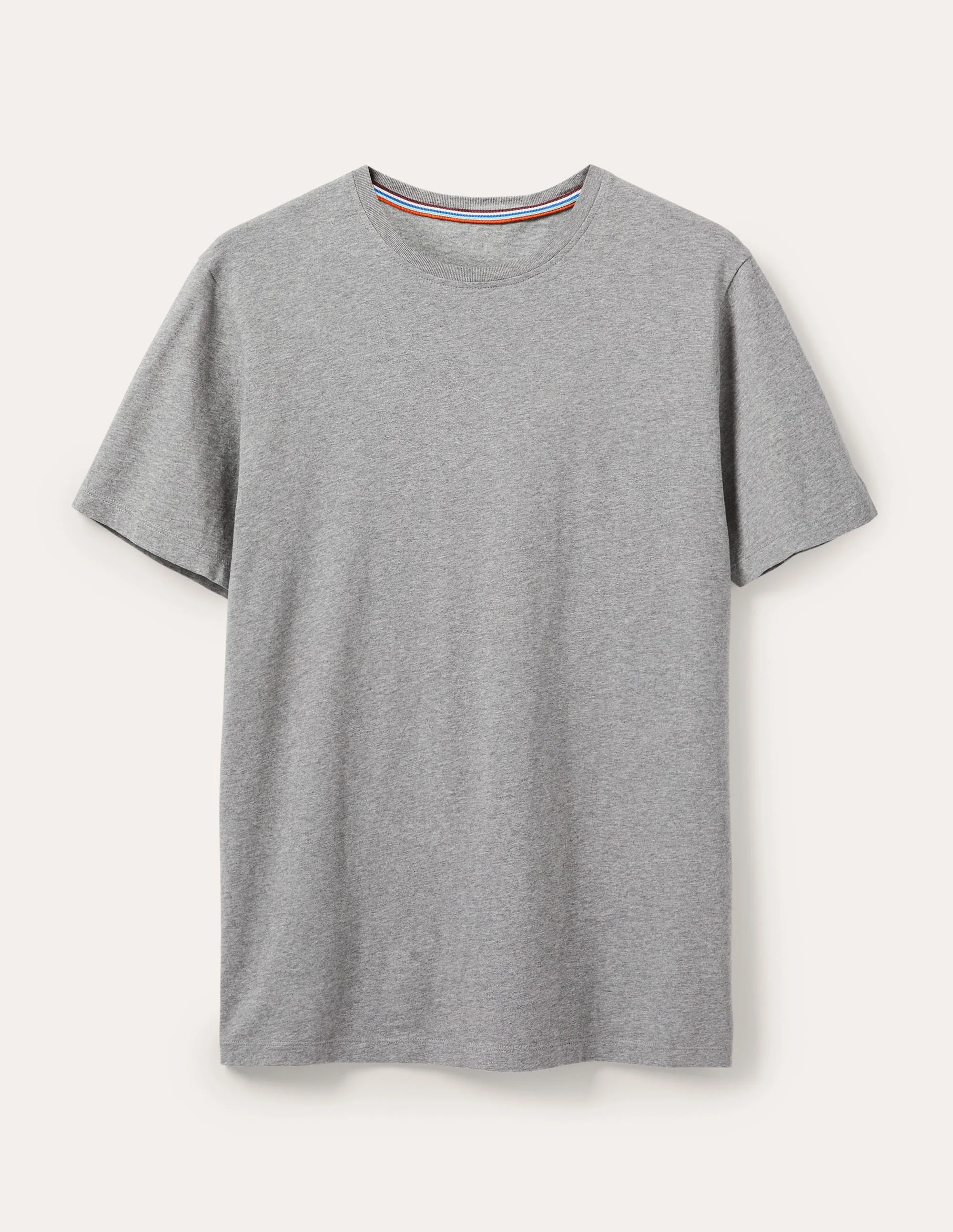 Klassisches Baumwoll-T-Shirt-Grau Meliert - Image 7