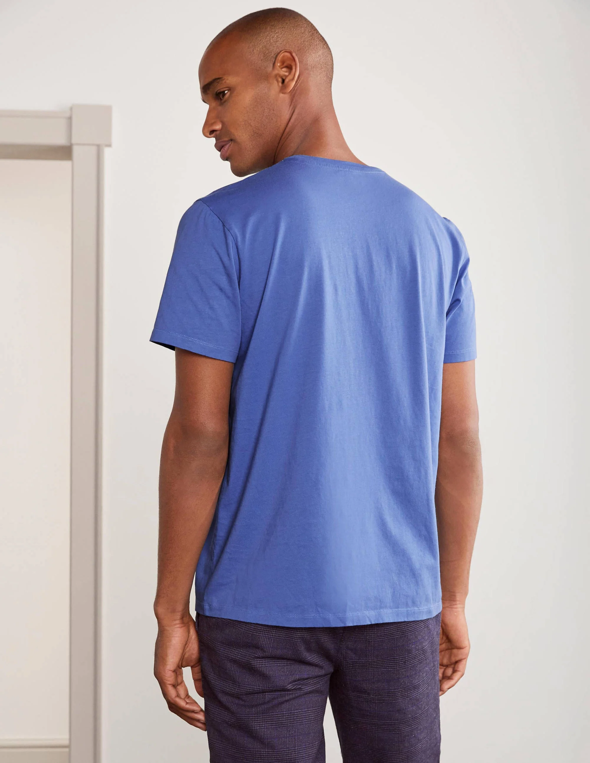 Klassisches Baumwoll-T-Shirt-Himmelblau - Image 3