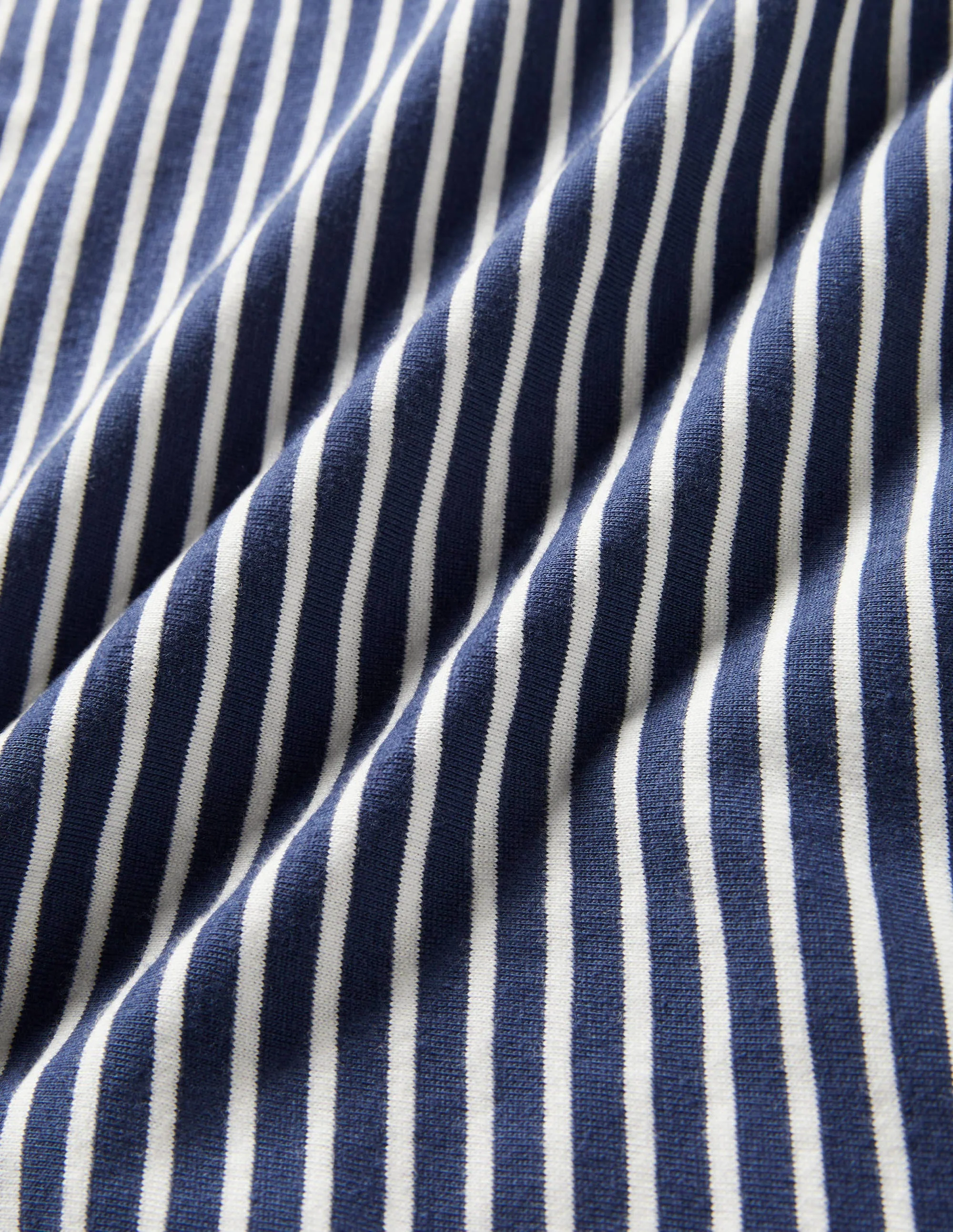 Klassisches Baumwoll-T-Shirt-Navy/Naturweiß, Gestreift - Image 5