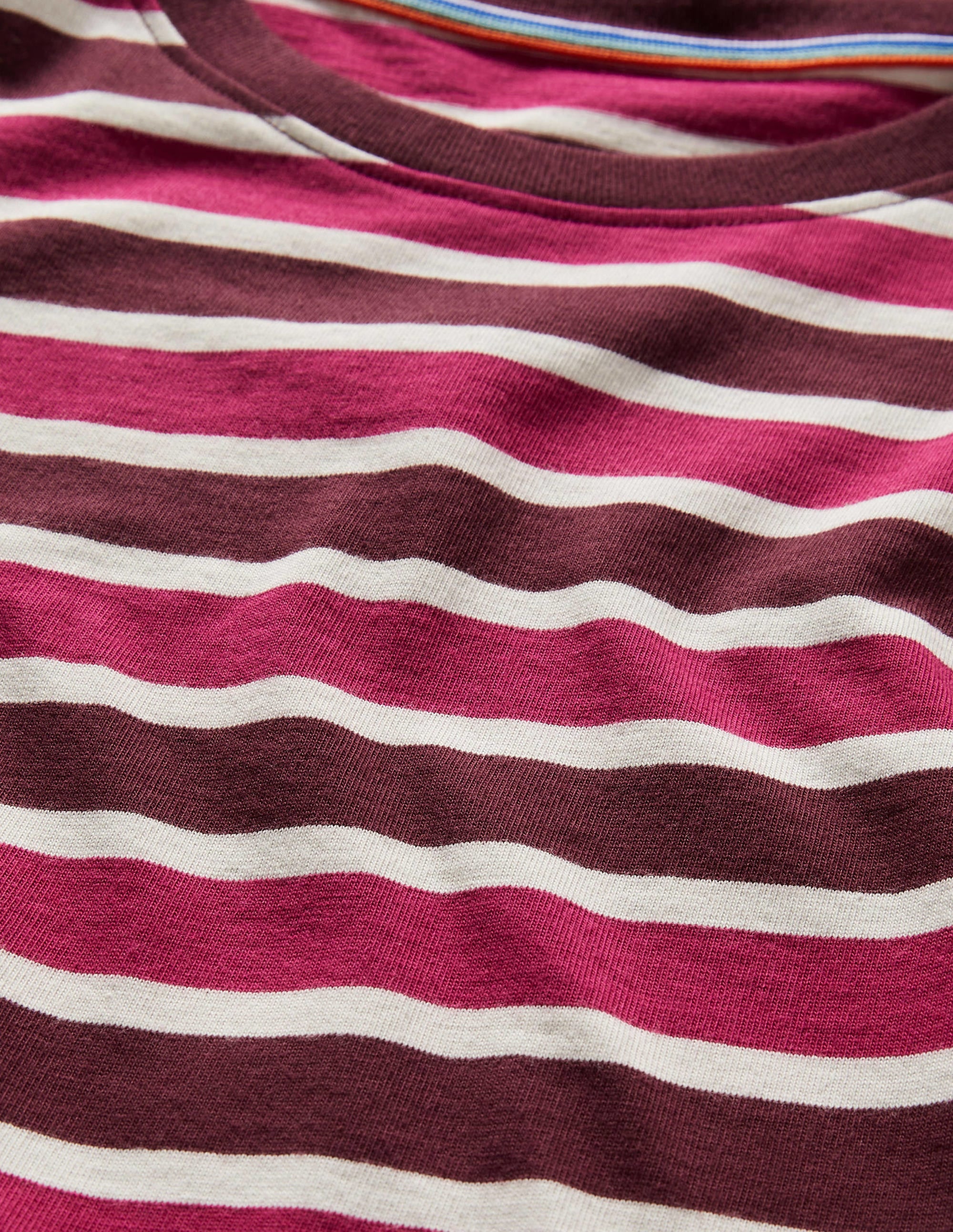 Klassisches Baumwoll-T-Shirt-Penelope-Pink, Gestreift - Image 5
