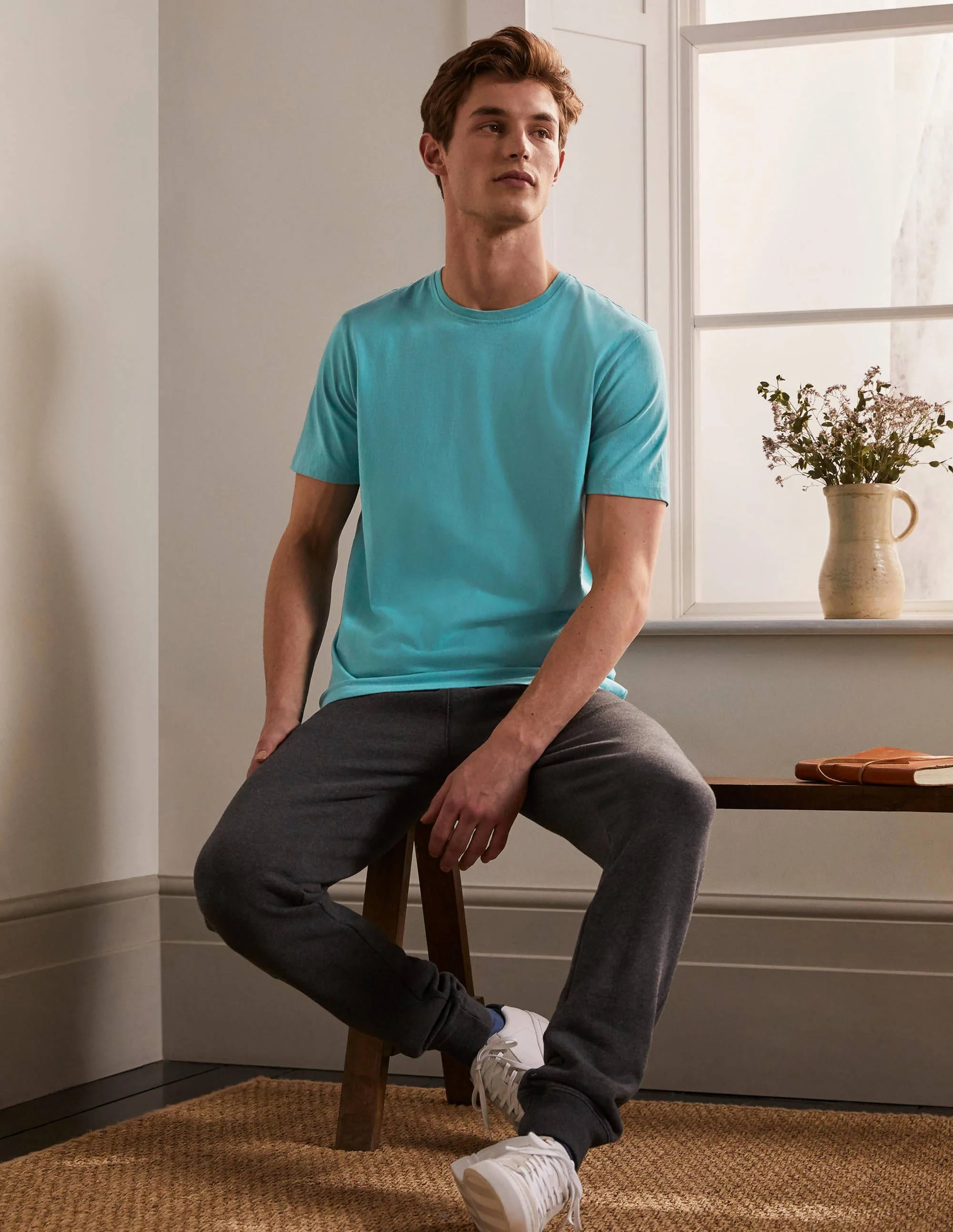 Klassisches Baumwoll-T-Shirt-Wachteleigrün - Image 2