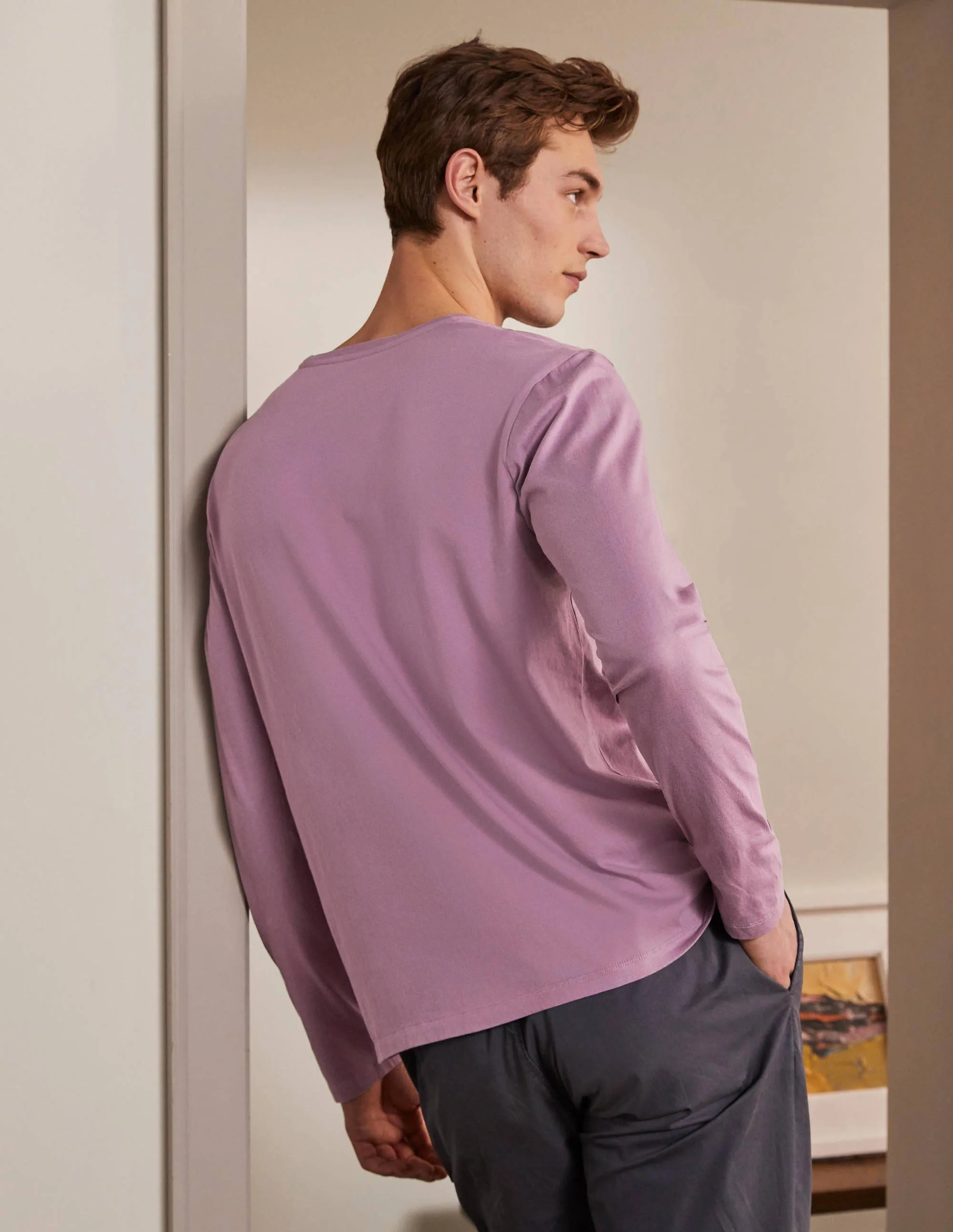 Klassisches Oberteil mit langen Ärmeln-Dunkles Mauve - Image 3