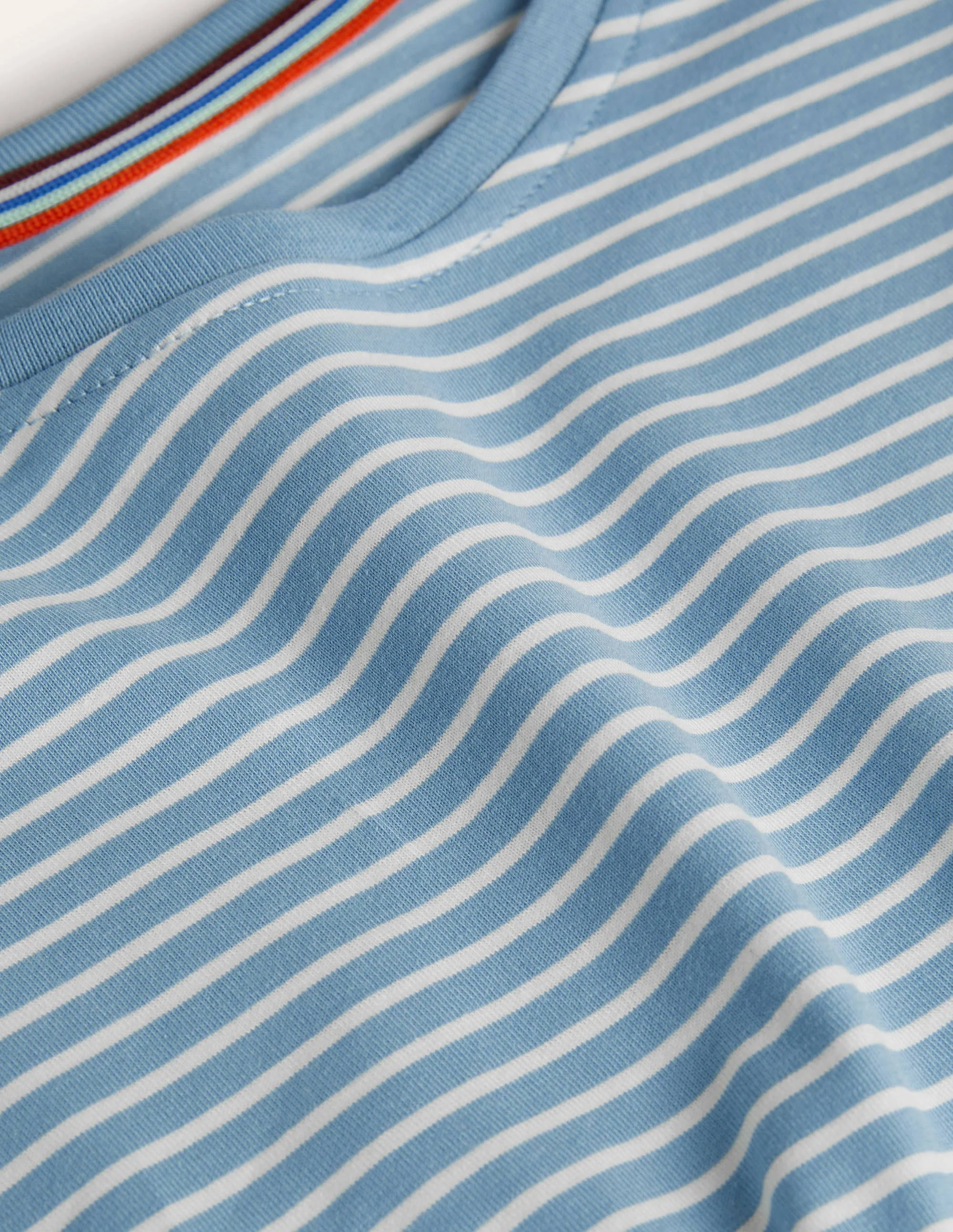 Klassisches Oberteil mit langen Ärmeln-Flechtenblau/Schneeweiß, Gestreift - Image 5