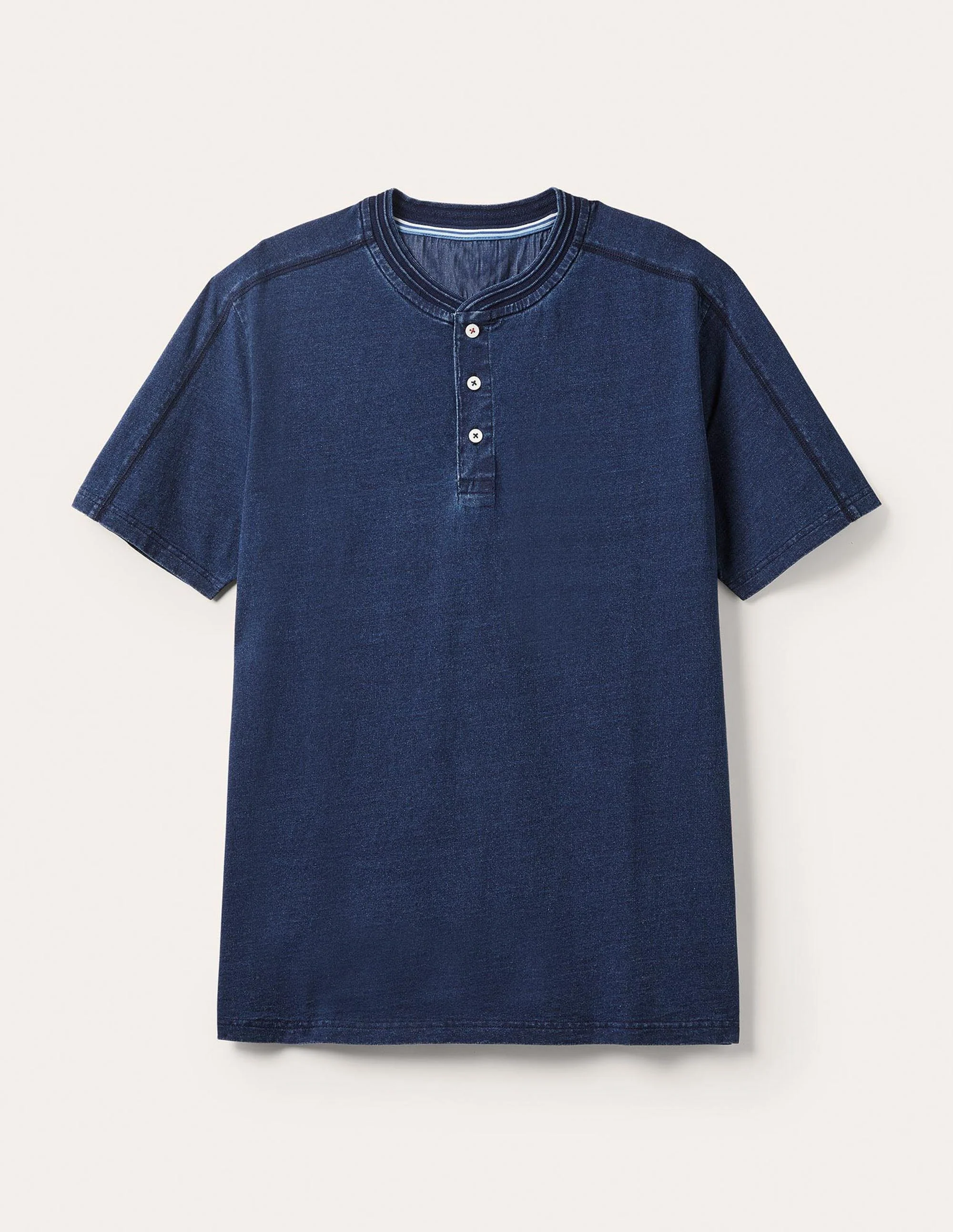 Kurzärmliges Henley-Oberteil-Indigoblau - Image 10