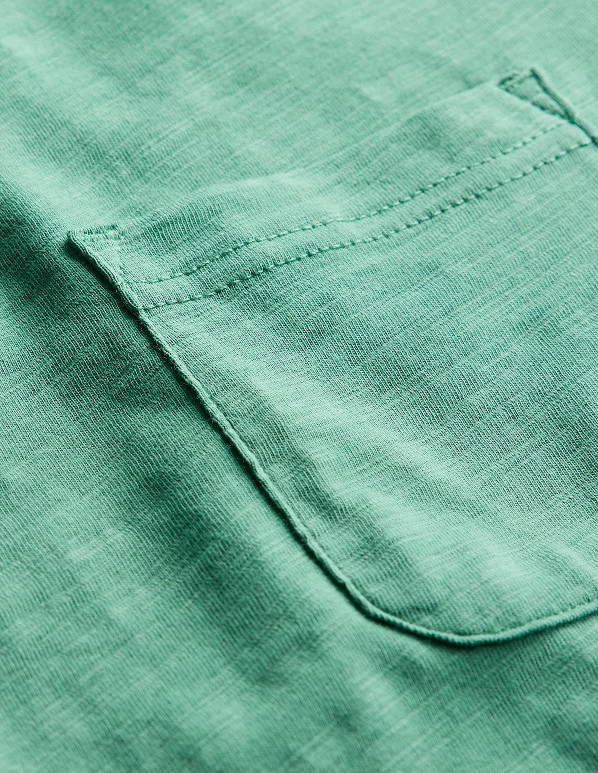 Kurzärmliges Poloshirt aus Flammgarn-Jersey-Meeresgrün - Image 6