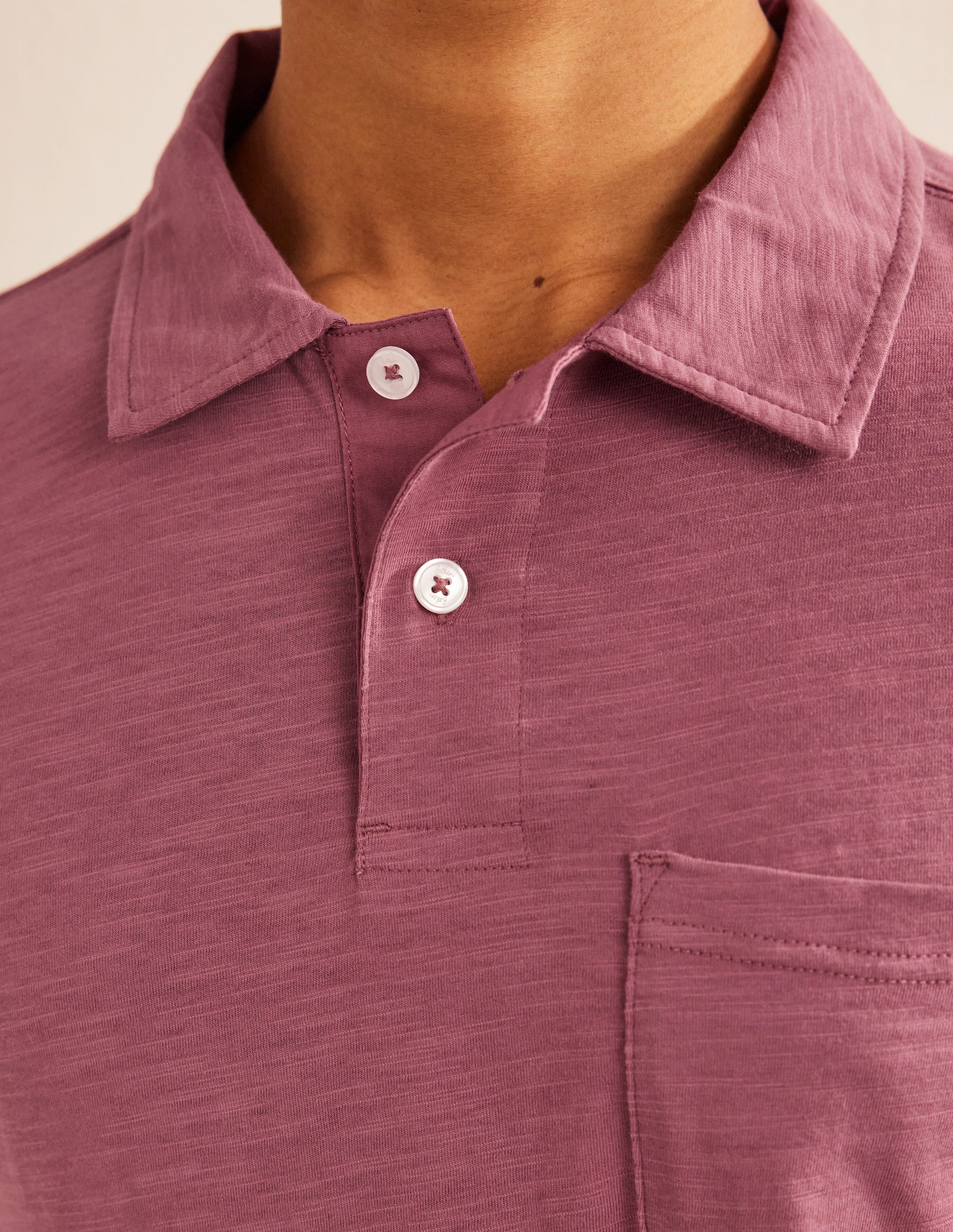 Kurzärmliges Poloshirt aus Flammgarn-Jersey-Renaissance-Violett - Image 2
