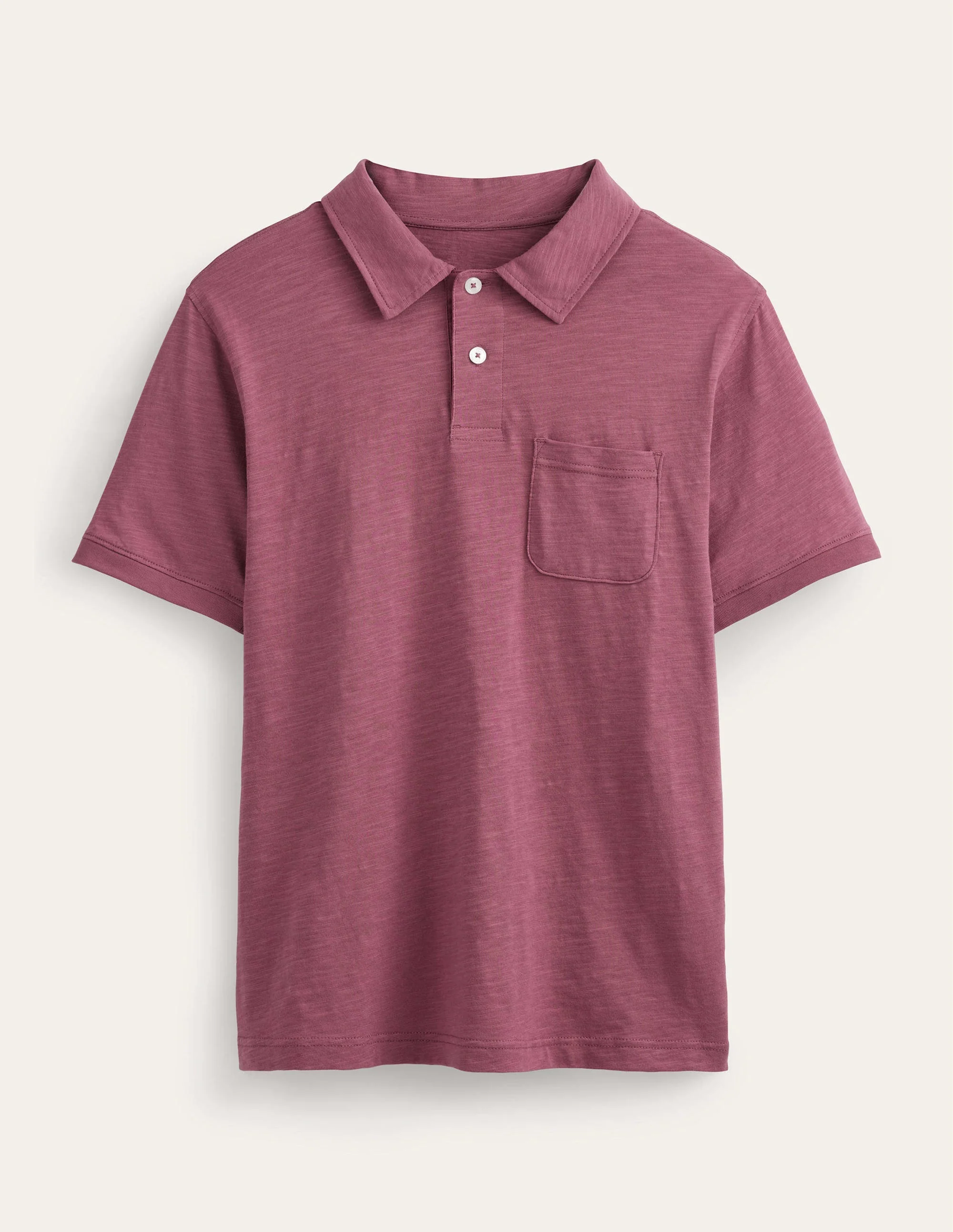 Kurzärmliges Poloshirt aus Flammgarn-Jersey-Renaissance-Violett - Image 5
