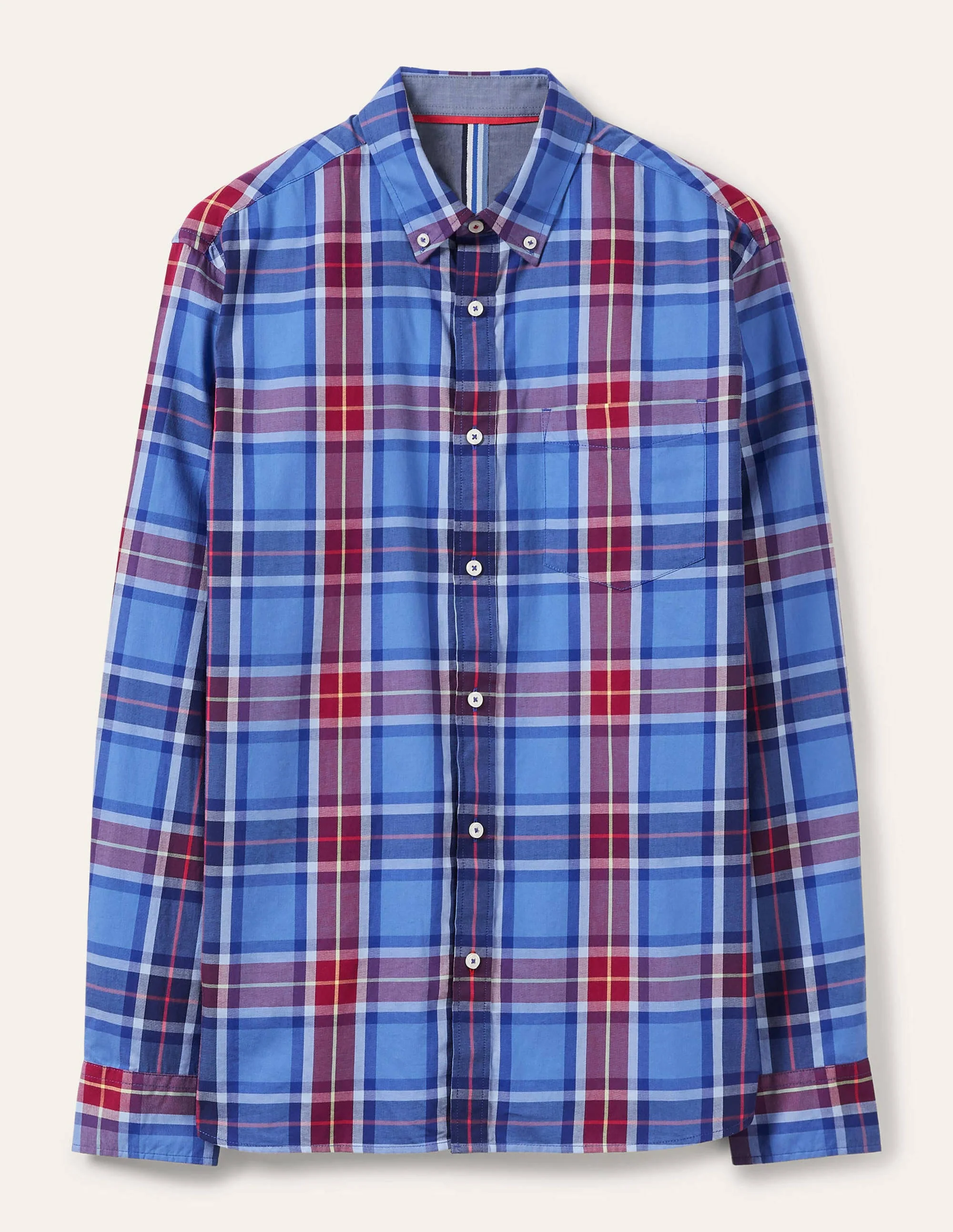 Lässiges kariertes Hemd-Himmelblau/Merlot, Kariert - Image 5
