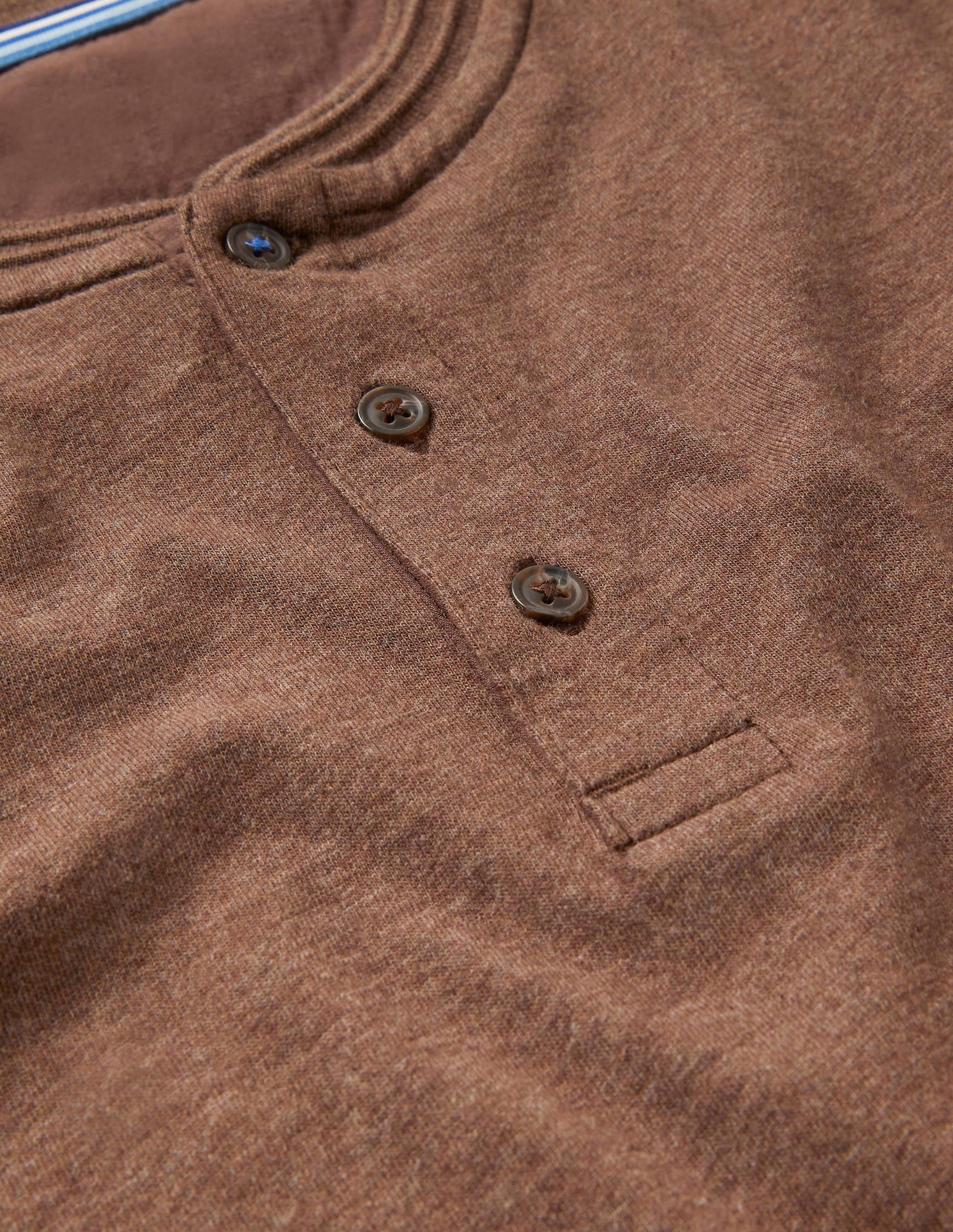 Langärmliges Henley-Shirt-Kakaobraun Meliert - Image 6