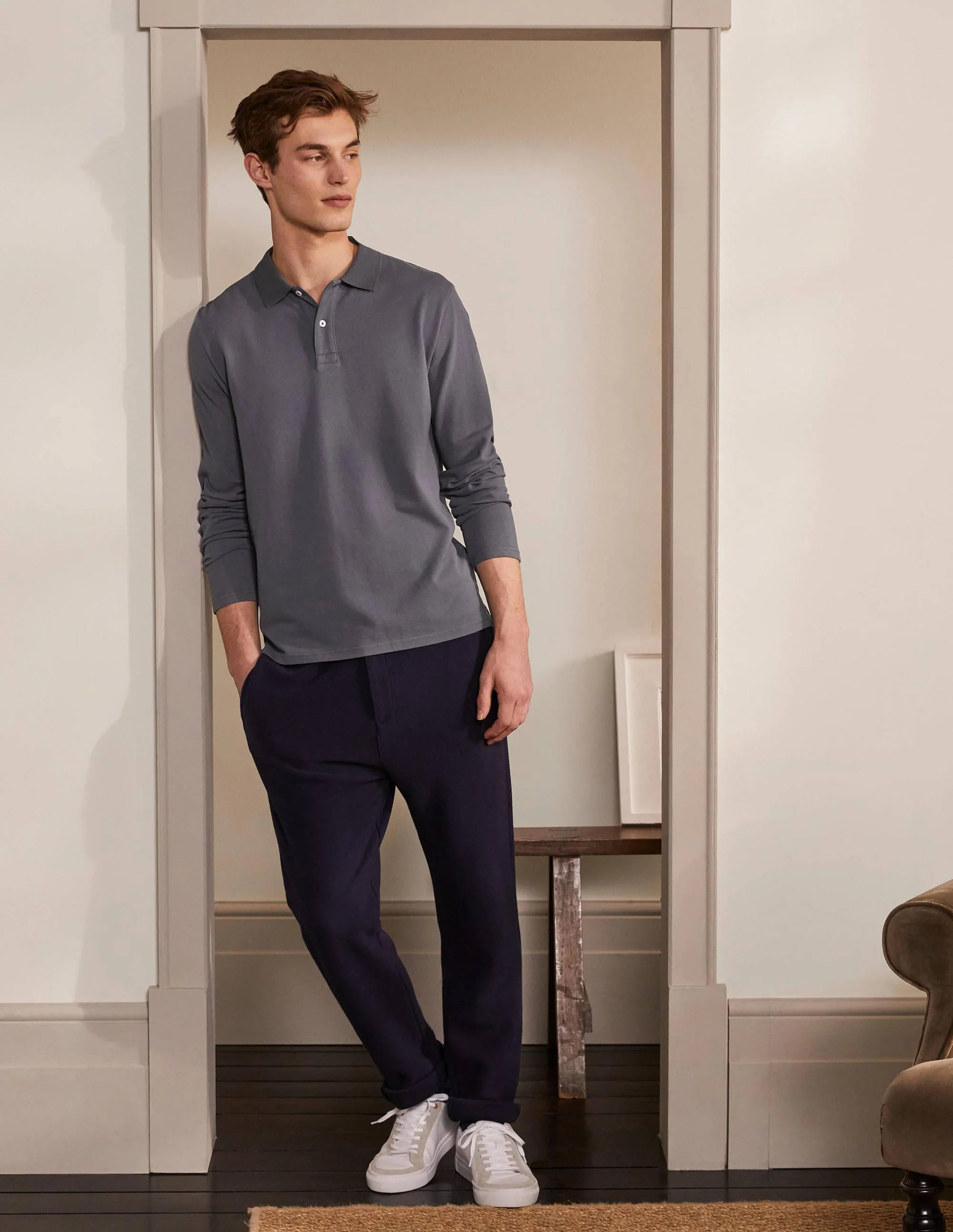 Langärmliges Piqué-Poloshirt-London-Grau - Image 2