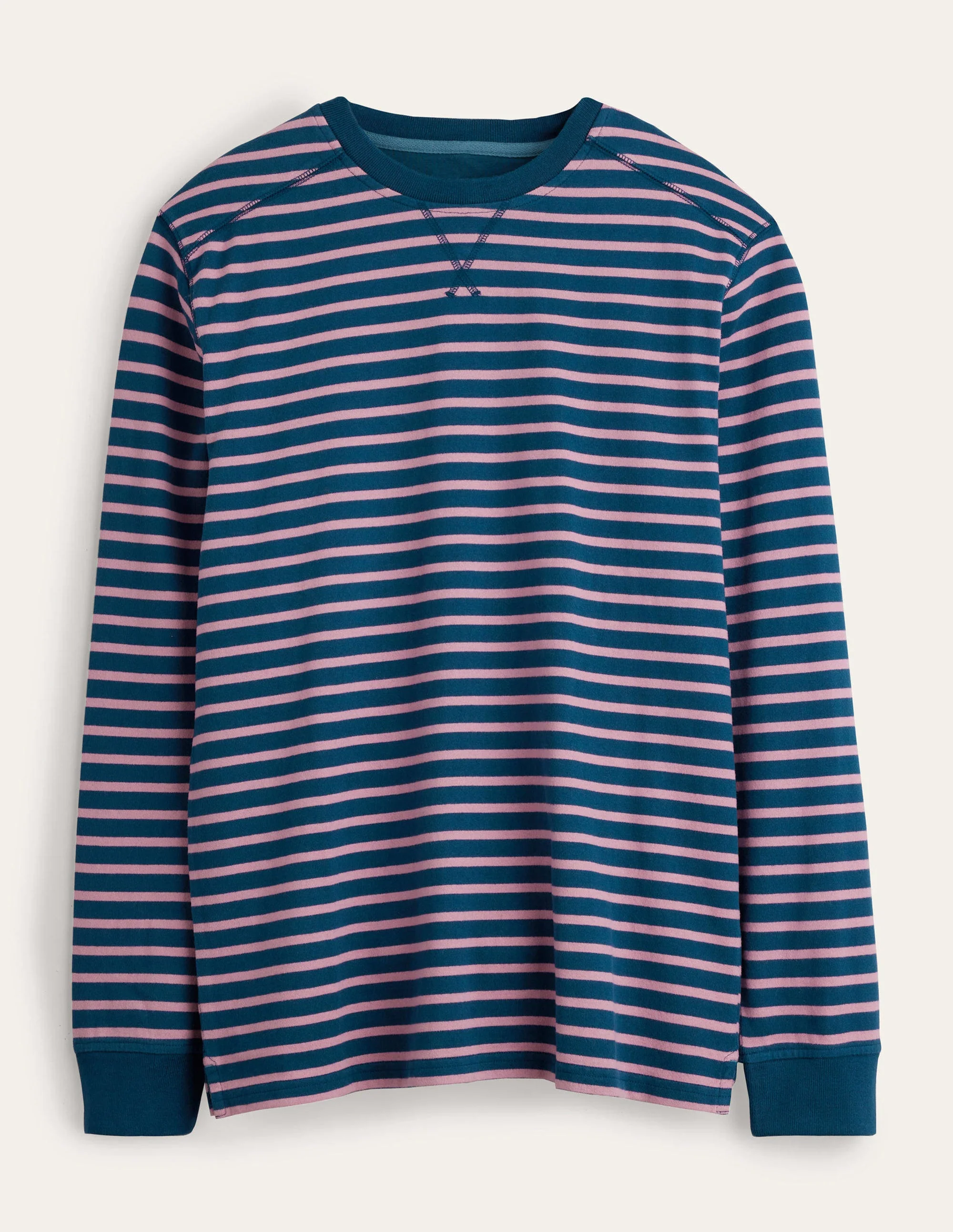 Langärmliges Rugbyshirt mit Rundhalsausschnitt-Navy/Lila