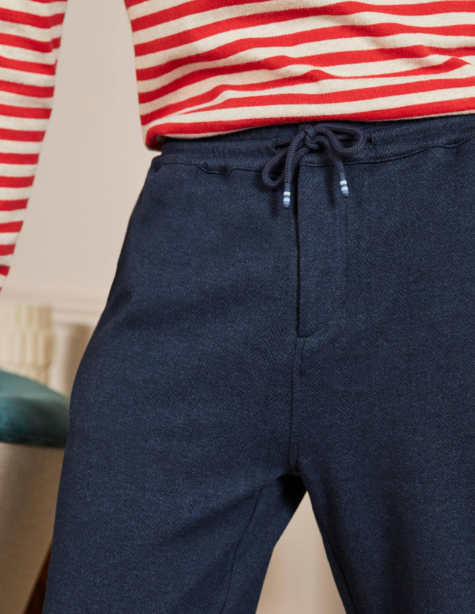 Leichte Jogginghose-Navy, Fischgrätmuster - Image 2