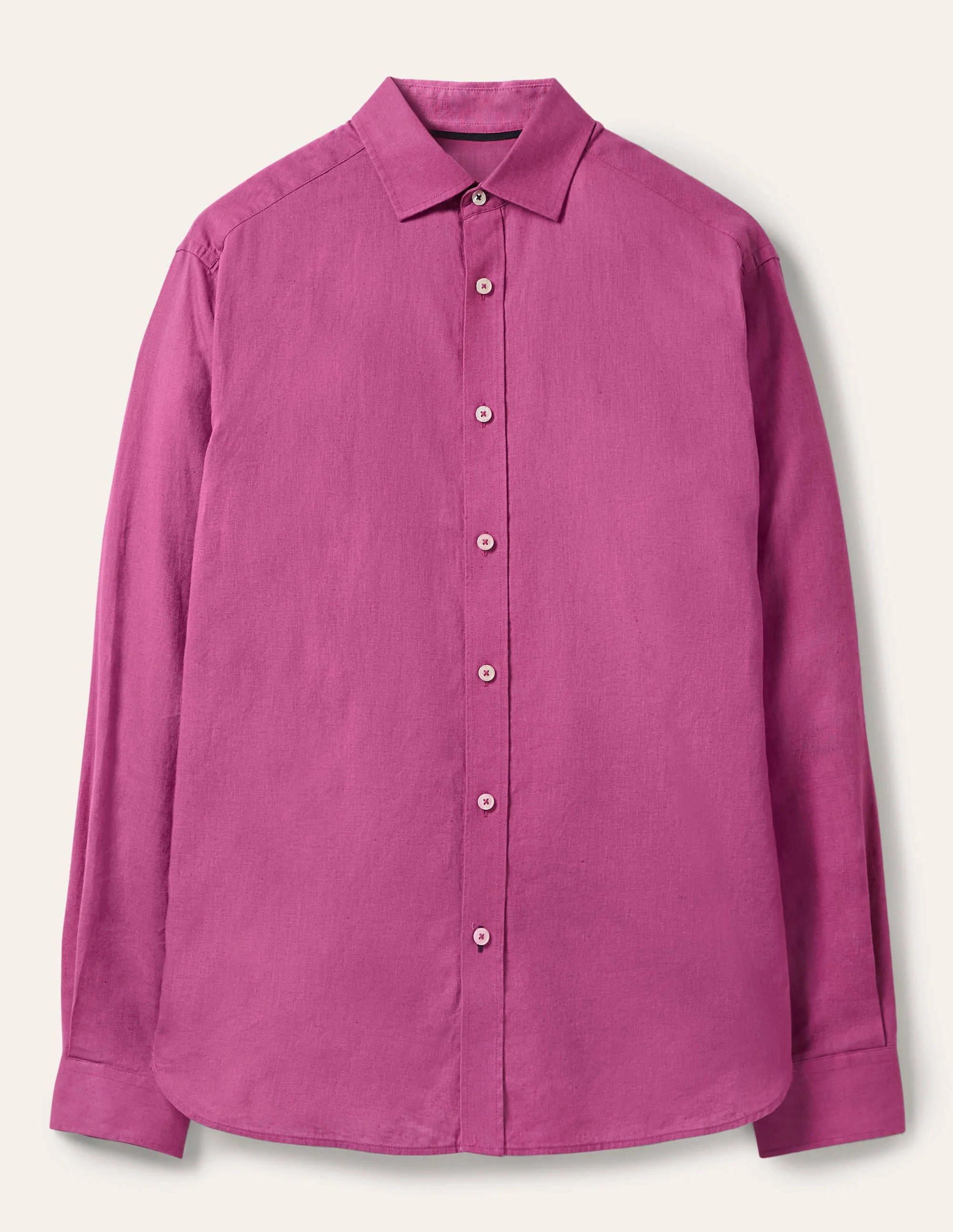Leinenhemd mit Cutaway-Kragen-Beeren-Mauve - Image 6