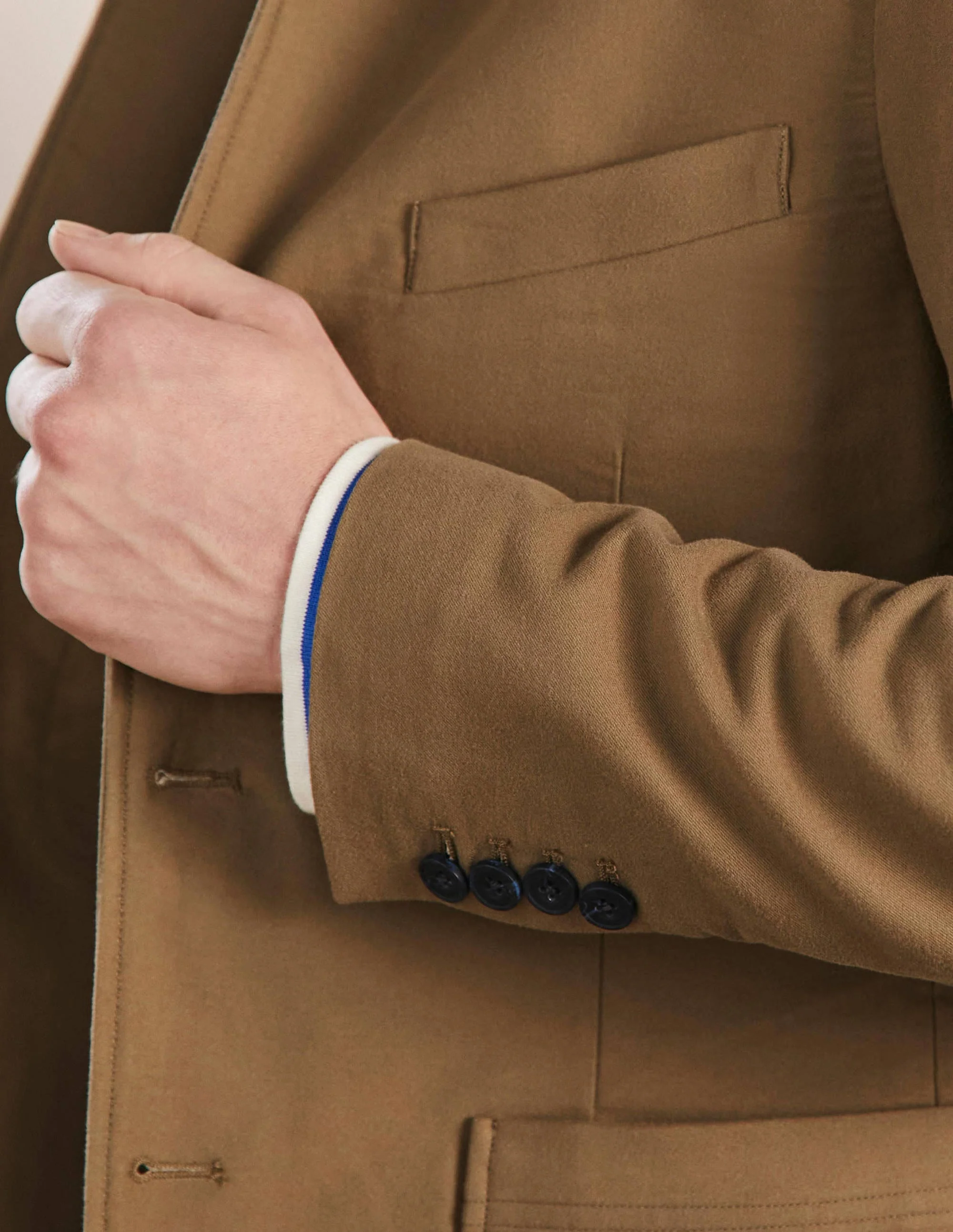 Moleskin-Blazer mit klassischer Passform-Otterbraun - Image 2