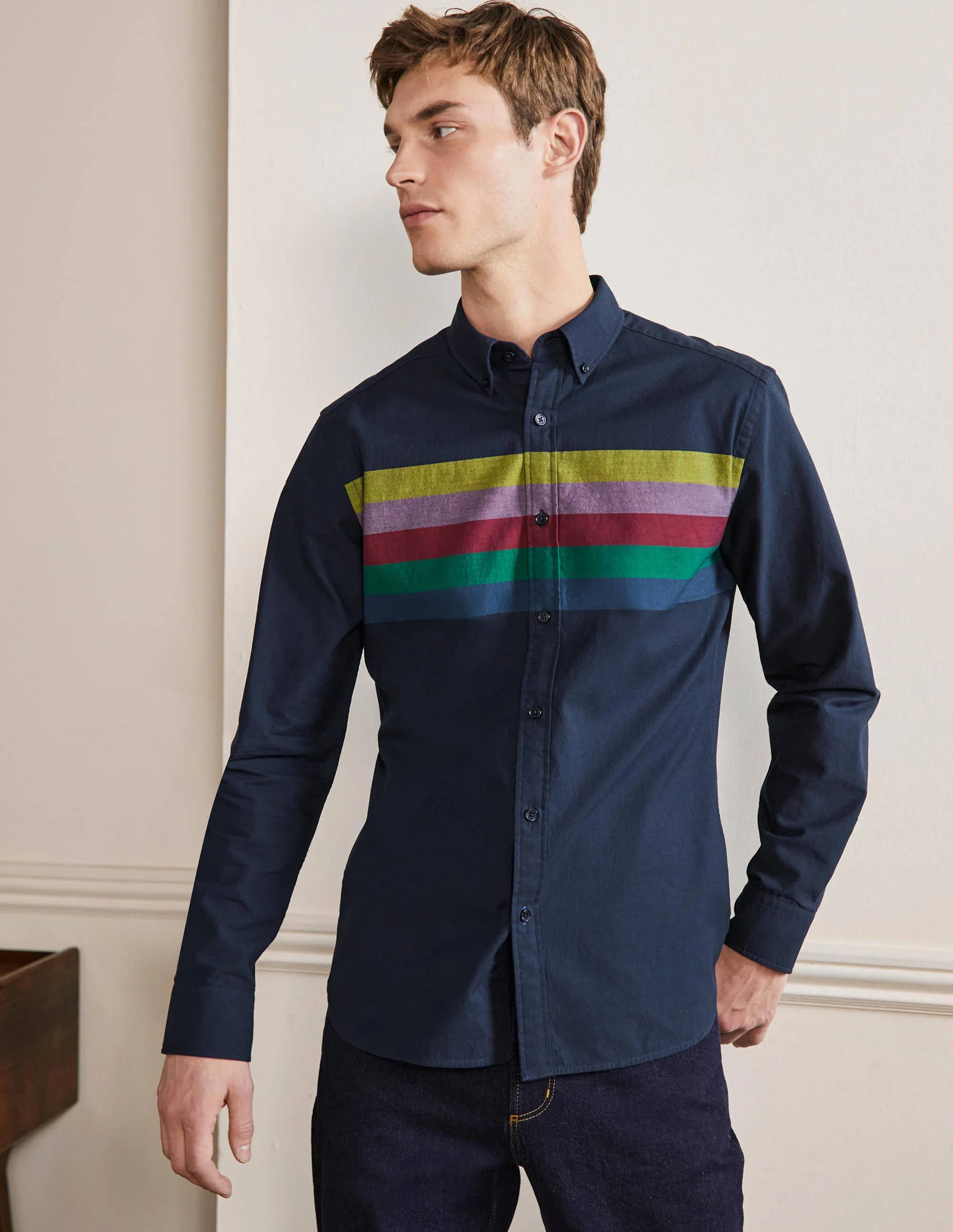 Oxford-Hemd-Navy, Regenbogen - Image 4