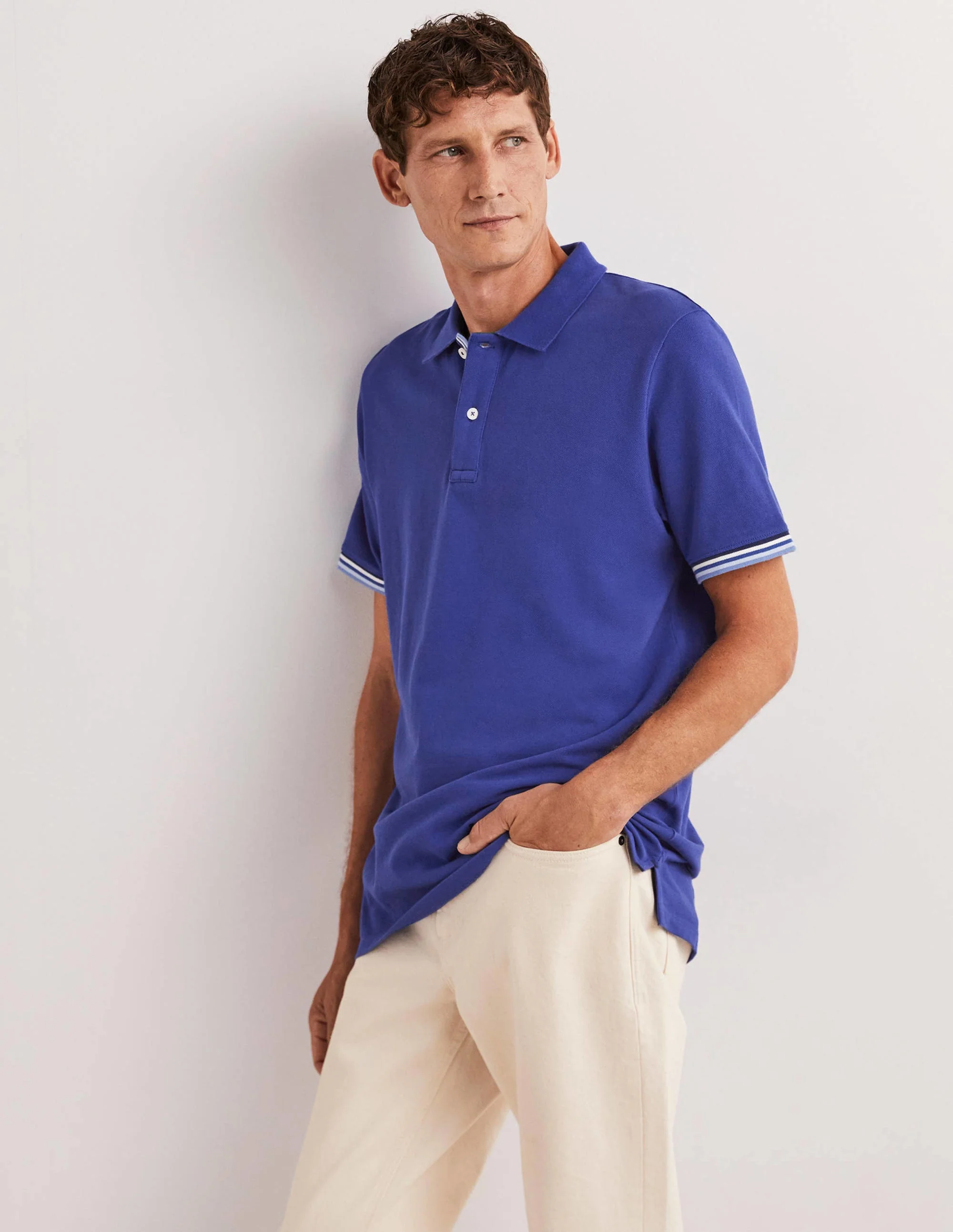 Piqué-Poloshirt-Königsblau