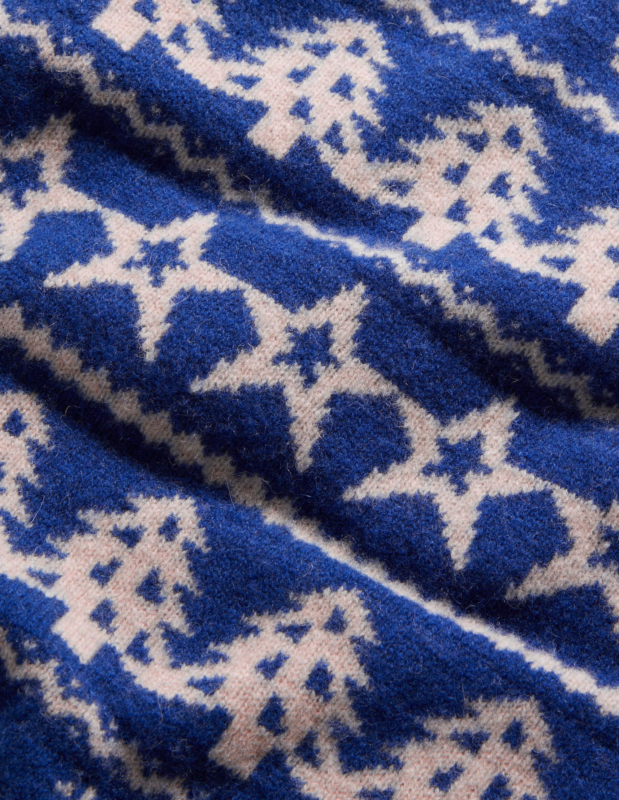 Pullover aus gebürsteter Lammwolle-Stahlblau, Papierketten-Fair-Isle-Muster - Image 6