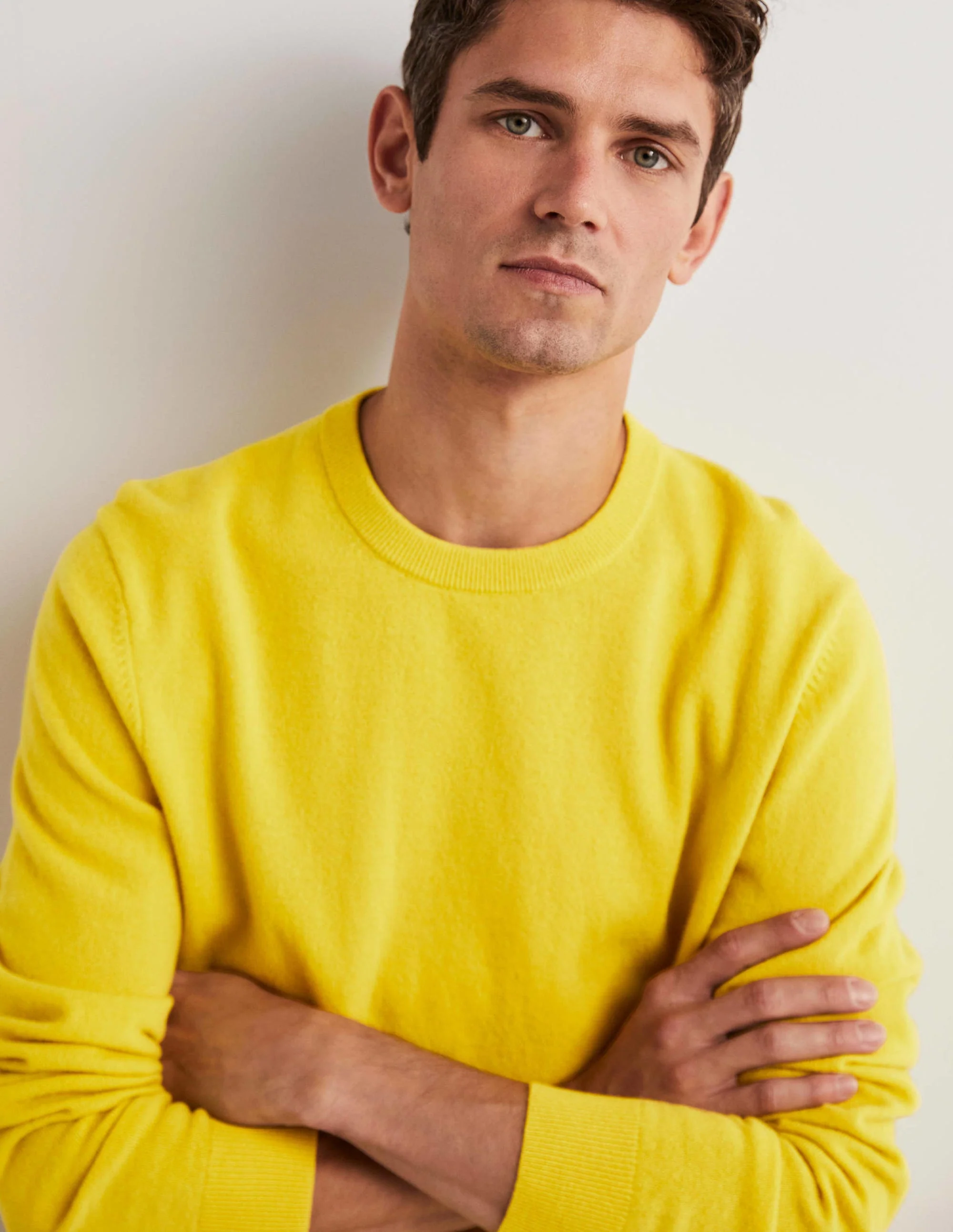 Pullover aus Lammwolle mit Rundhalsausschnitt-Limettengelb - Image 2