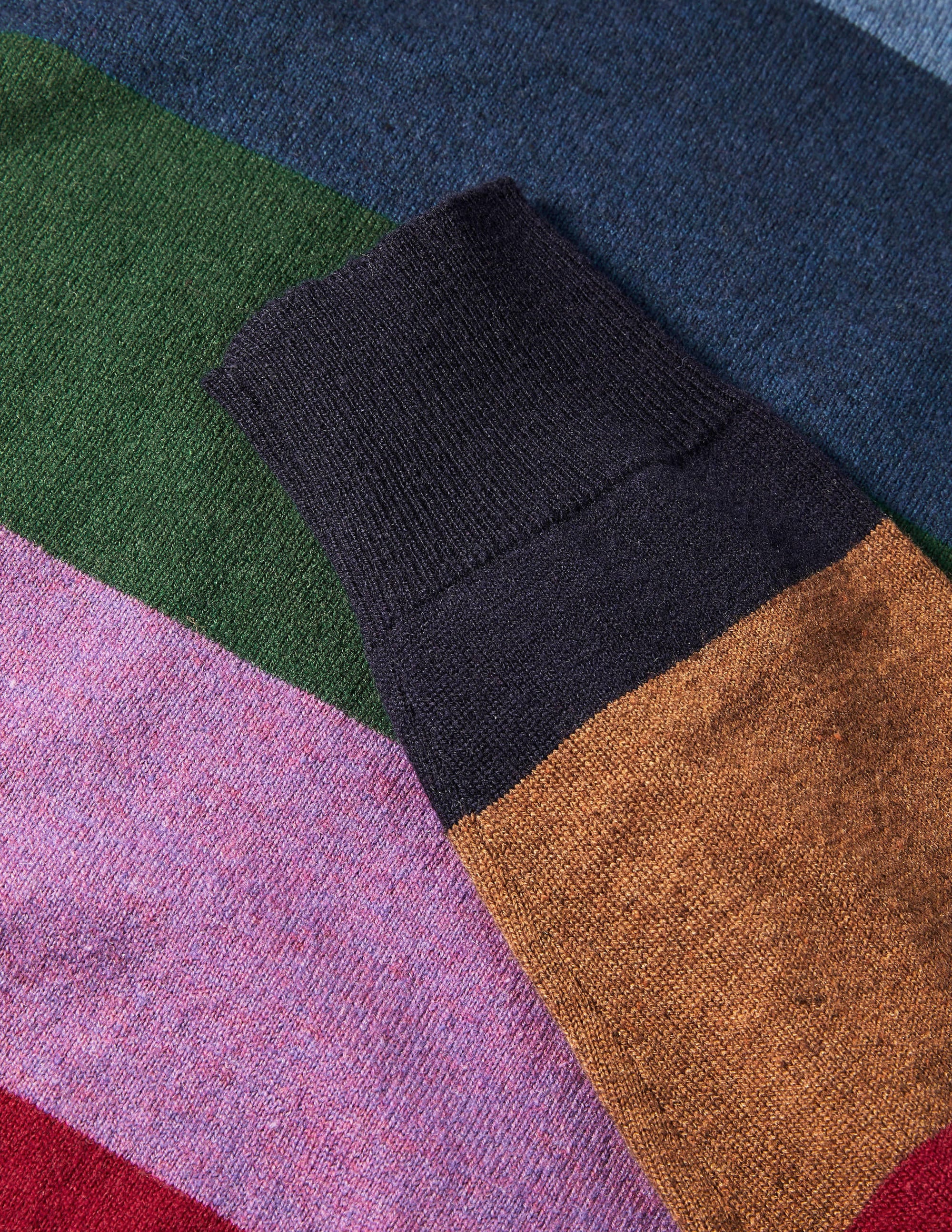 Pullover aus Lammwolle mit Rundhalsausschnitt-Regenbogen, Gestreift - Image 6