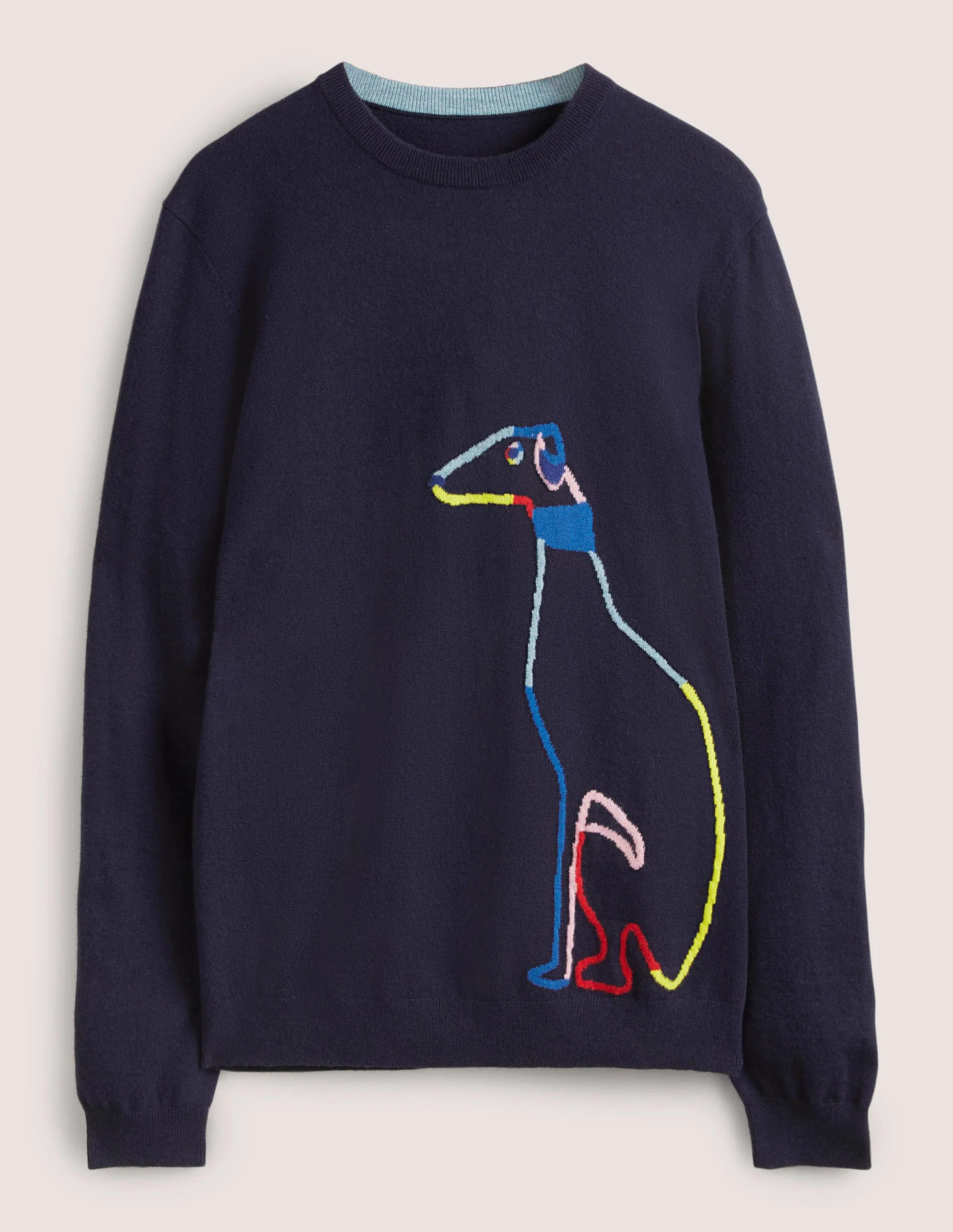 Pullover aus Lammwolle mit Rundhalsausschnitt-Regenbogen, Whippet - Image 10