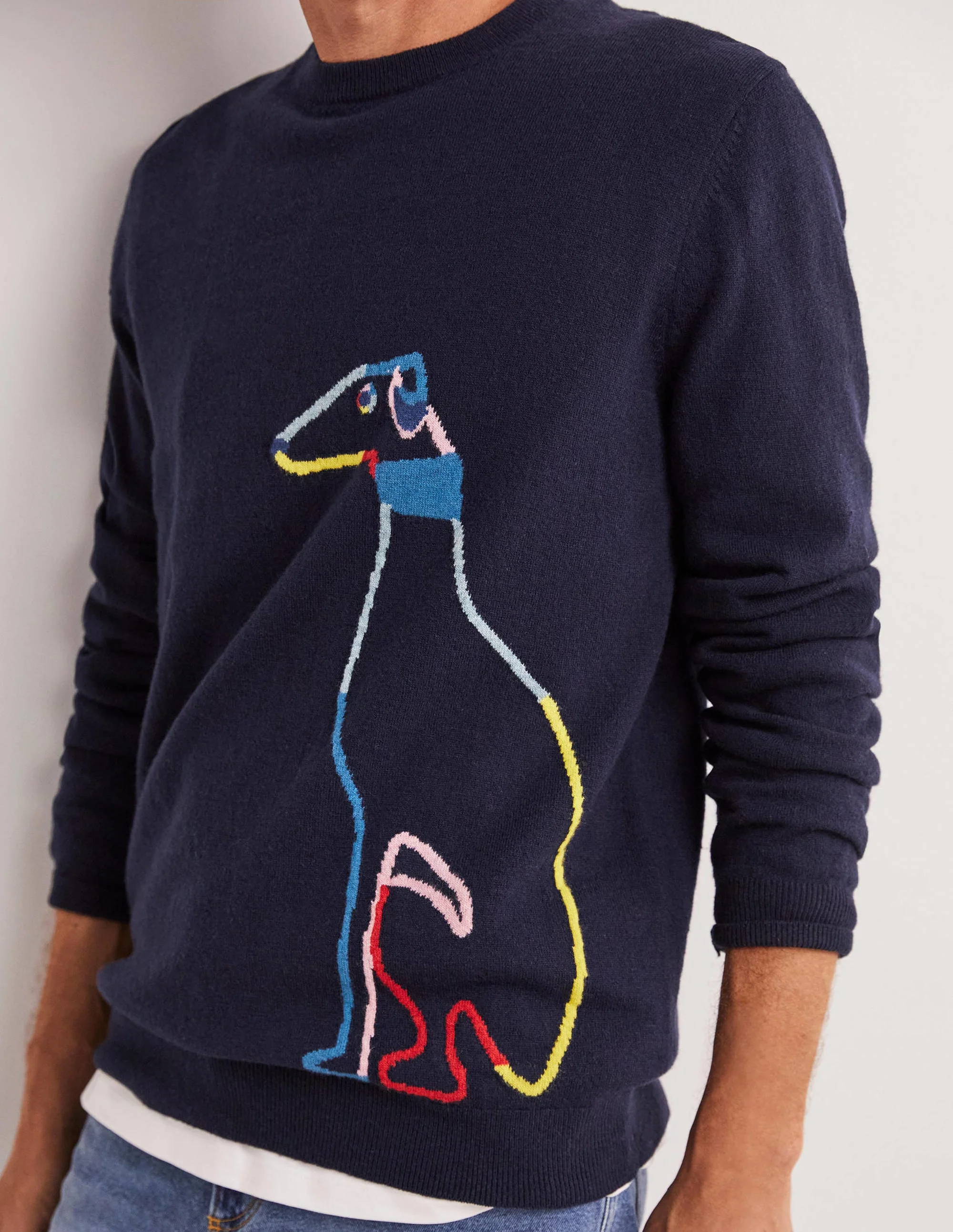 Pullover aus Lammwolle mit Rundhalsausschnitt-Regenbogen, Whippet - Image 4