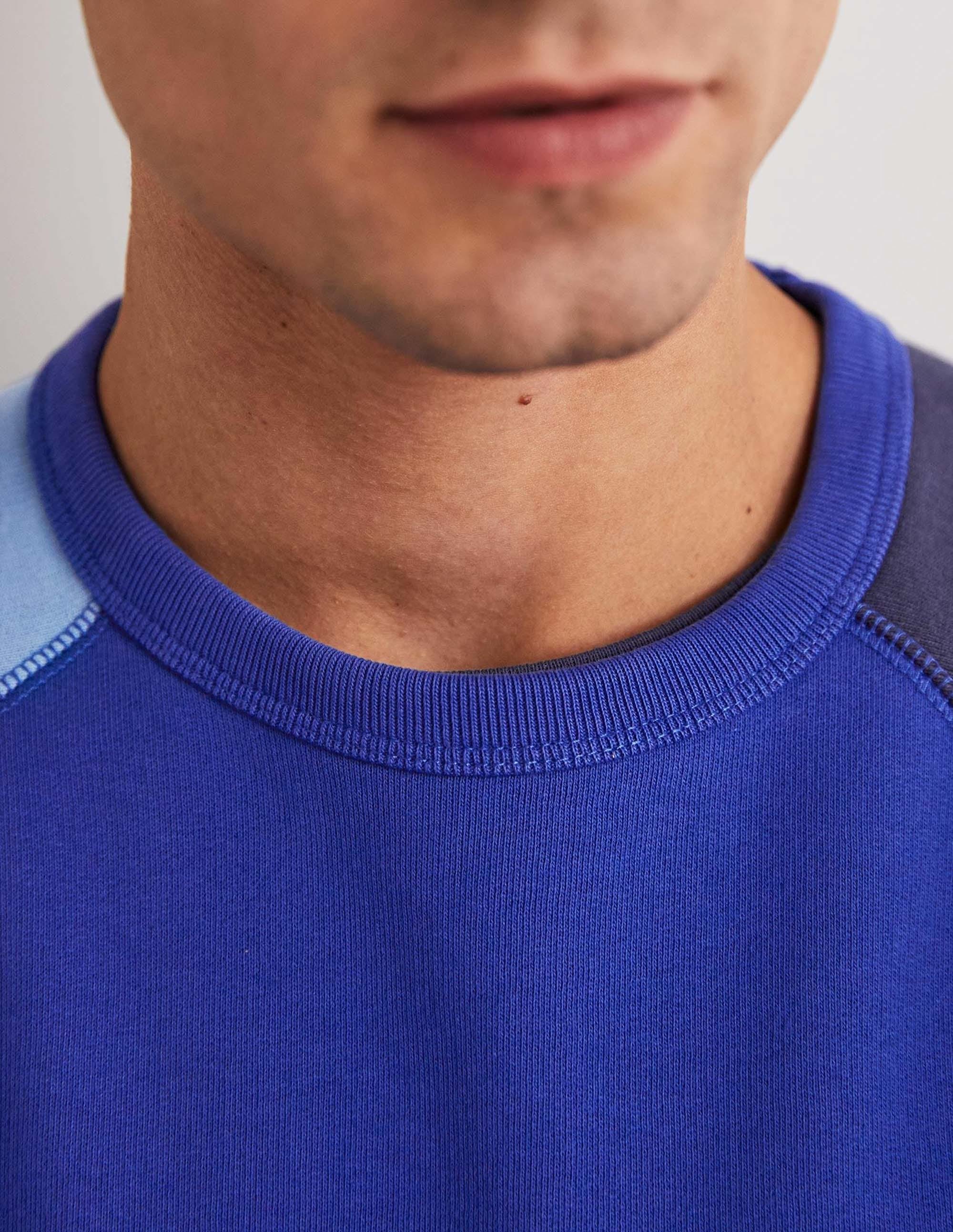 Raglan-Sweatshirt-Blau, Blockfarben - Image 2