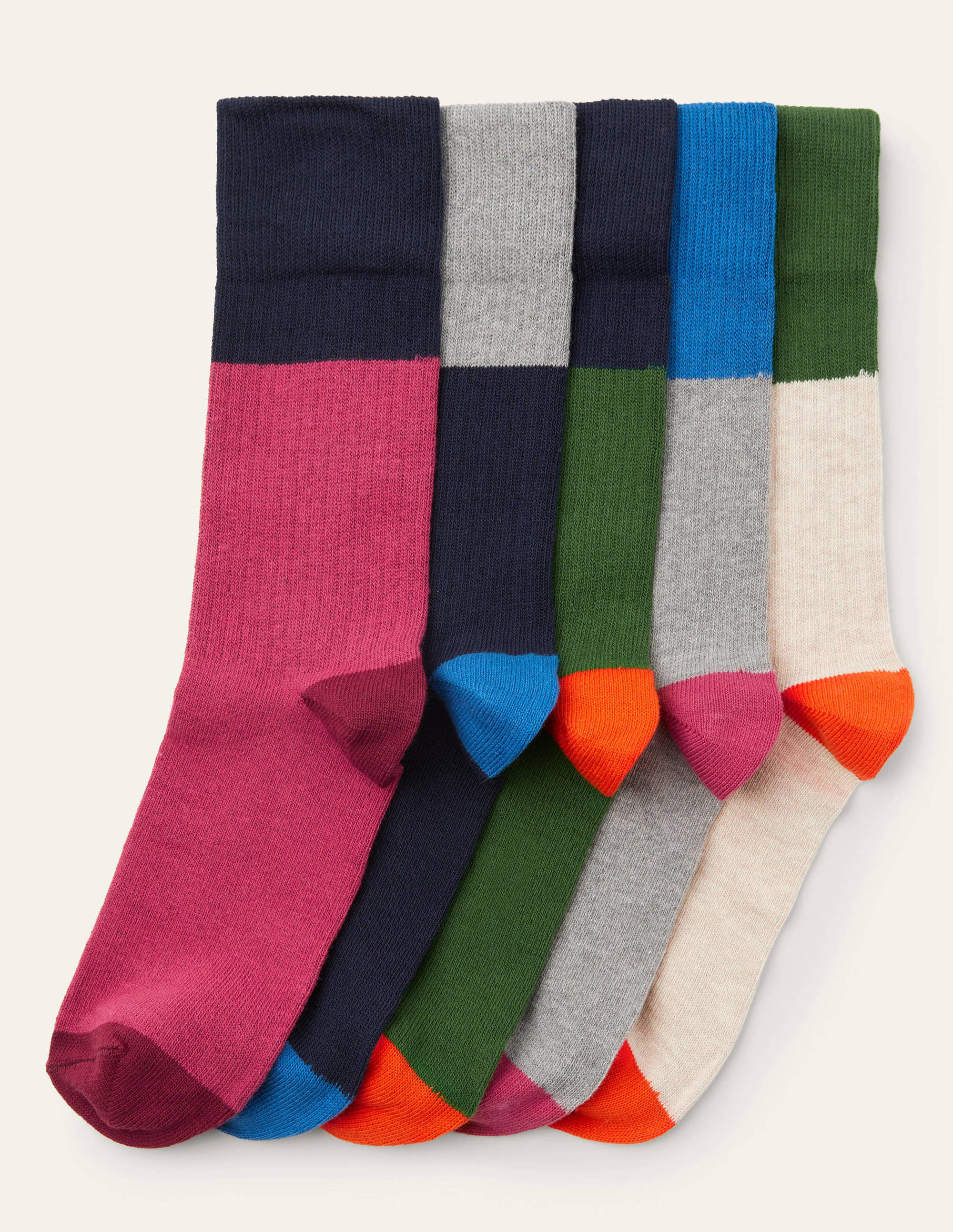 Rippensocken im 5er-Pack-Einfarbig/Bunt, Set