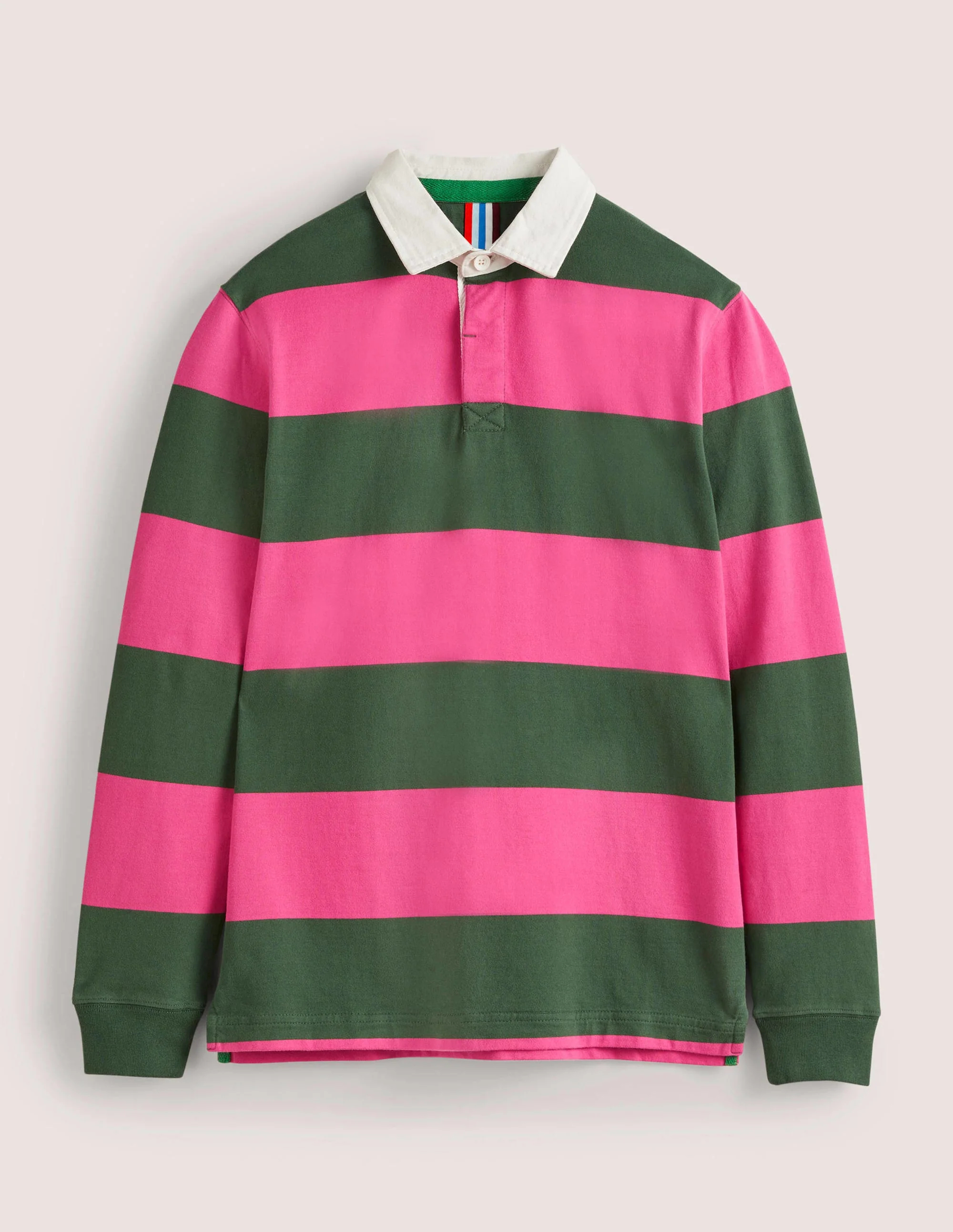 Rugbyshirt-Bartnelkenrosa/Dunkelgrün - Image 5