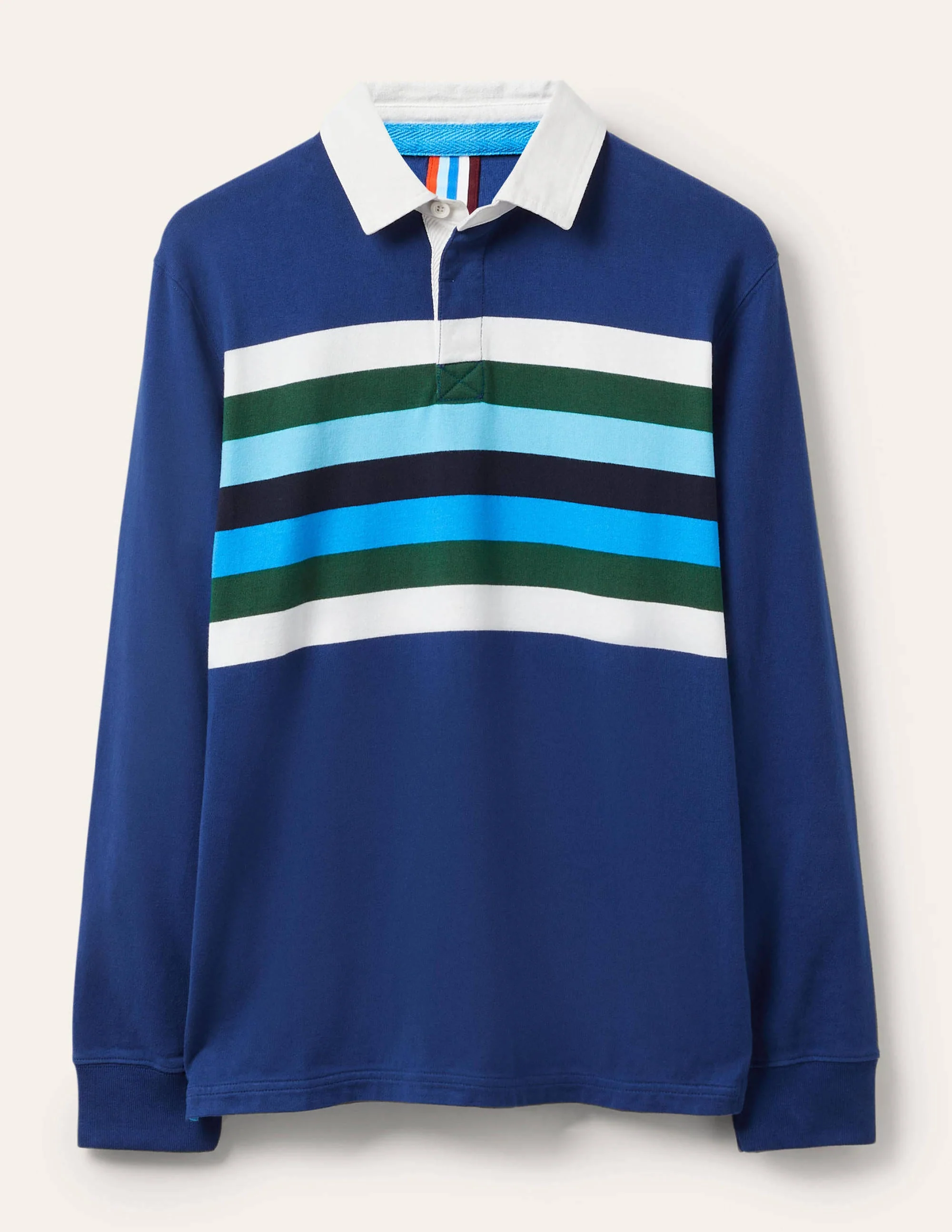 Rugbyshirt-Blautöne, Auf Brusthöhe Gestreift - Image 6