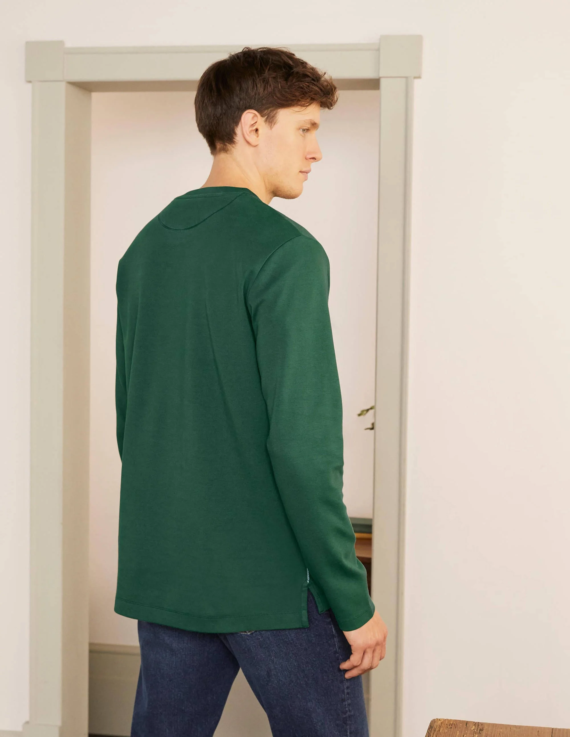 Rye Doubleface-Pullover mit Rundhalsausschnitt-Parkgrün - Image 3
