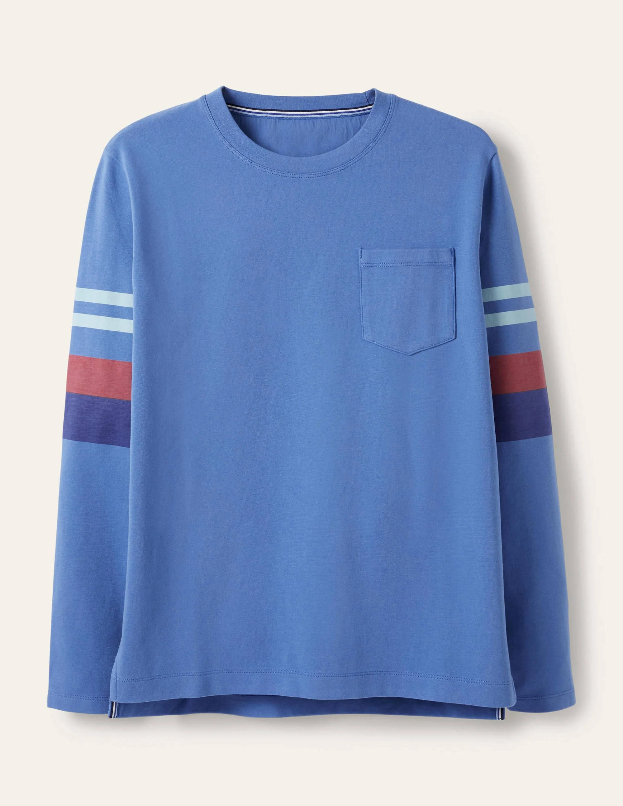 Rye Doubleface-Pullover mit Rundhalsausschnitt-Tintenblau, Gestreifte Ärmel - Image 6