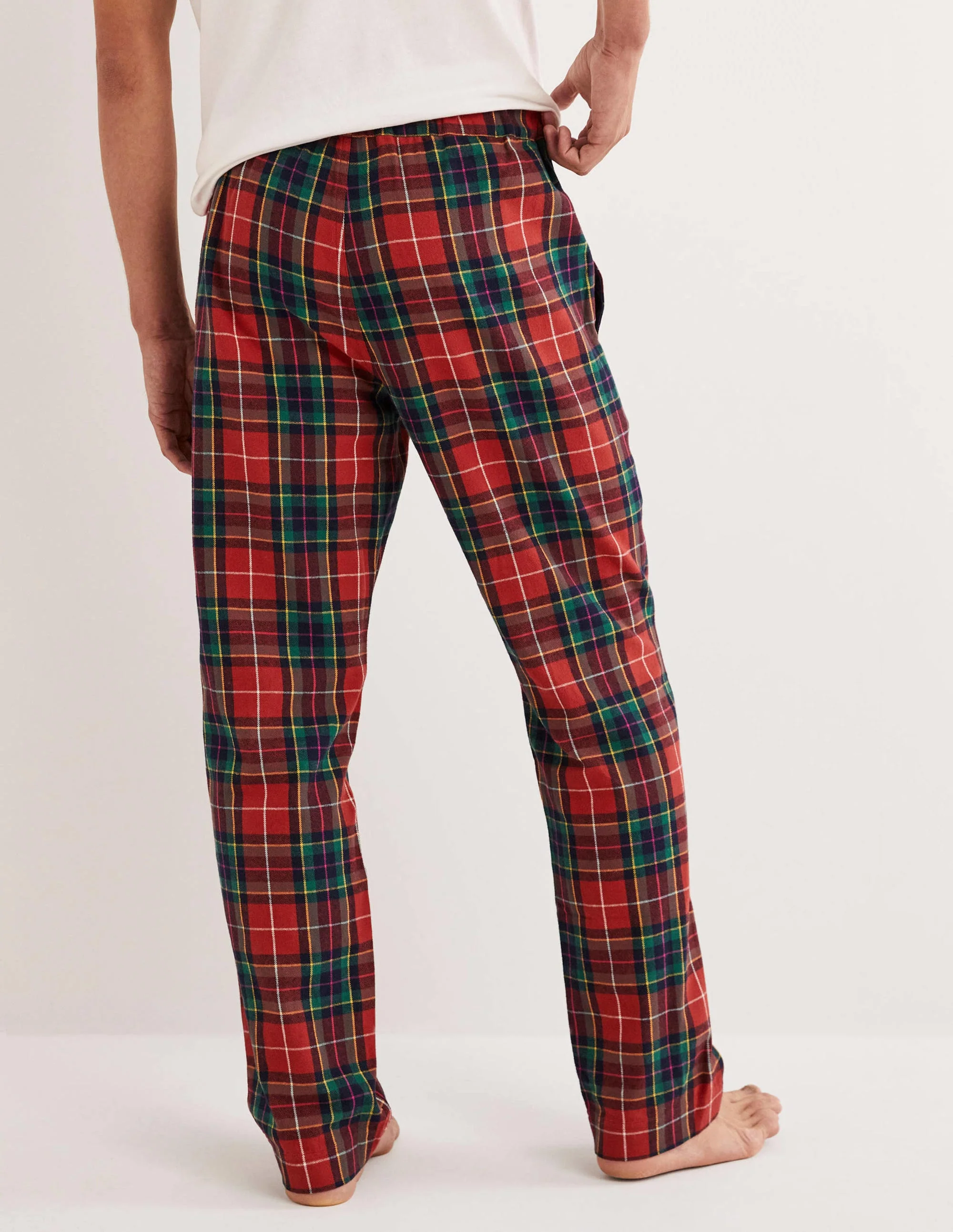 Schlafanzughose aus gebürsteter Baumwolle-Rockabilly-Rot/Rosa, Kariert - Image 3