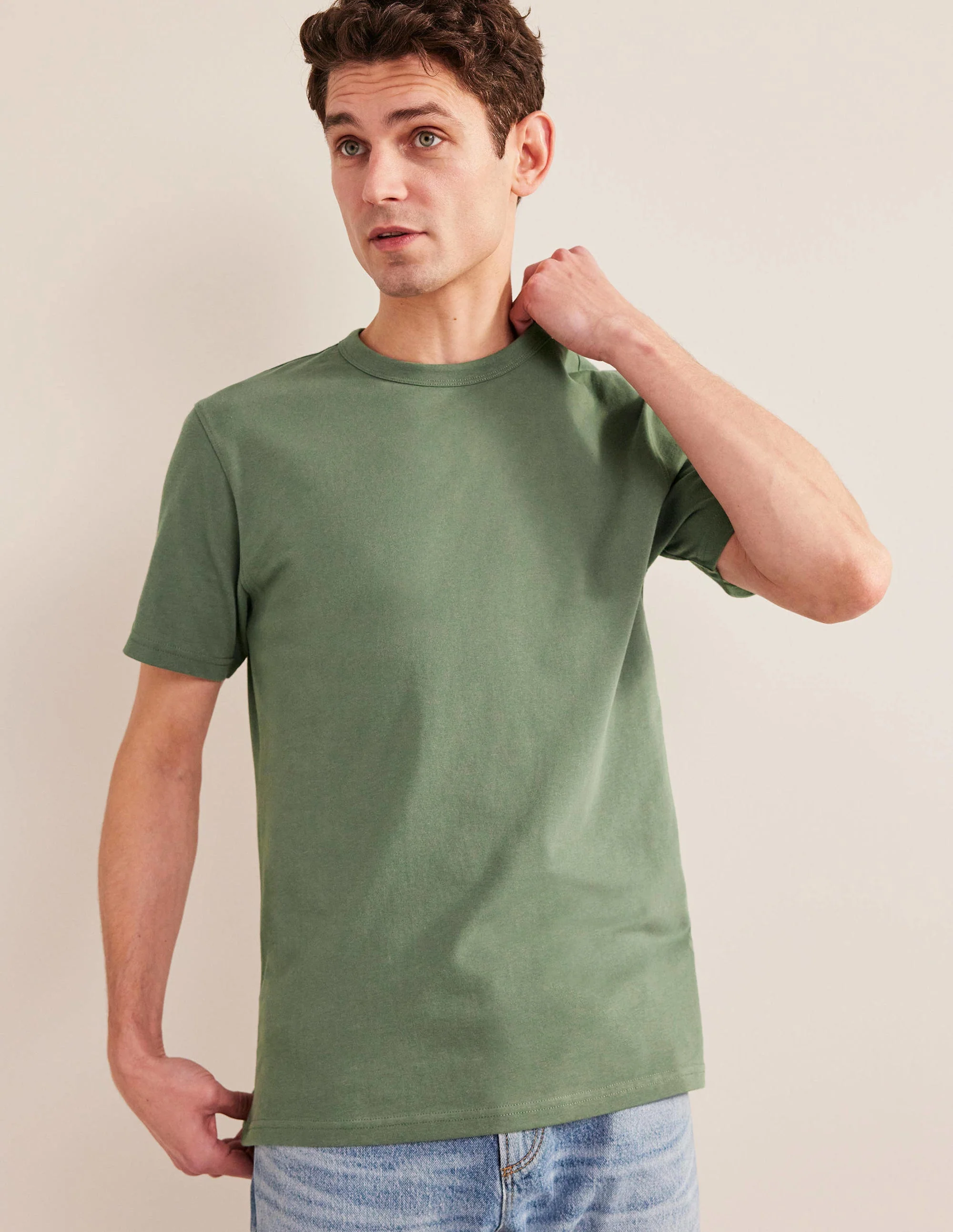 Schmal geschnittenes klassisches T-Shirt-Alligatorgrün
