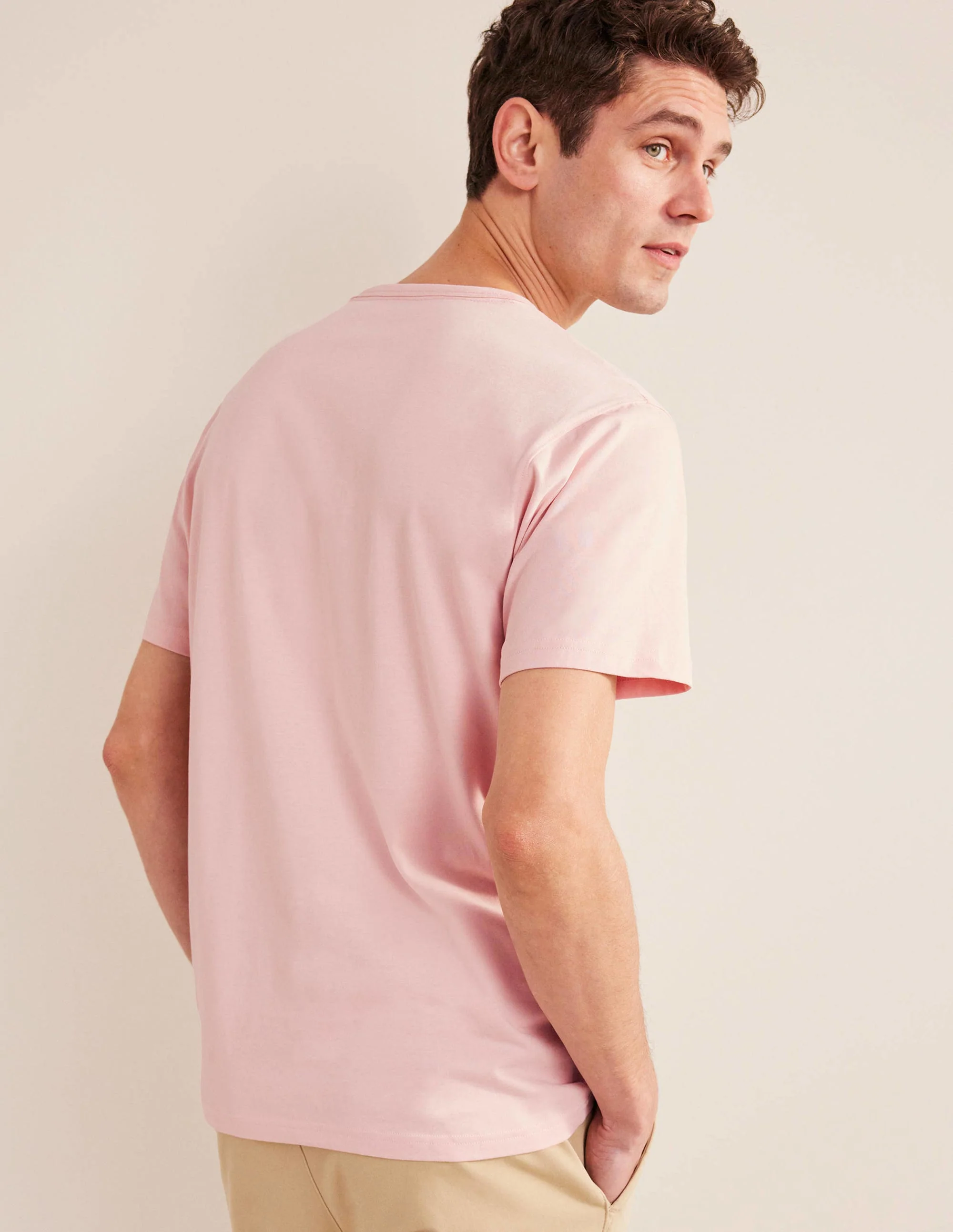 Schmal geschnittenes klassisches T-Shirt-Lotusrosa - Image 3