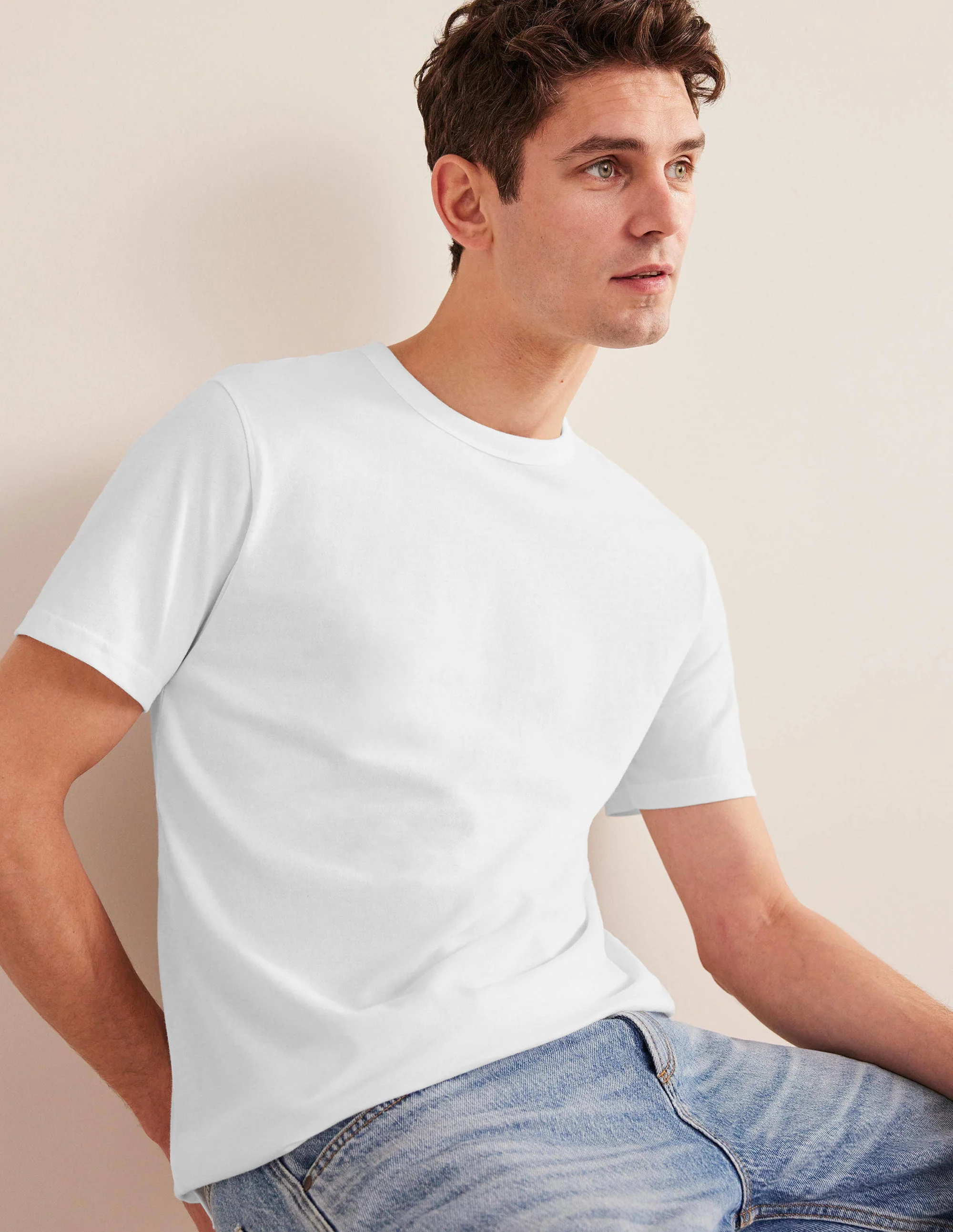 Schmal geschnittenes klassisches T-Shirt-Weiß - Image 4