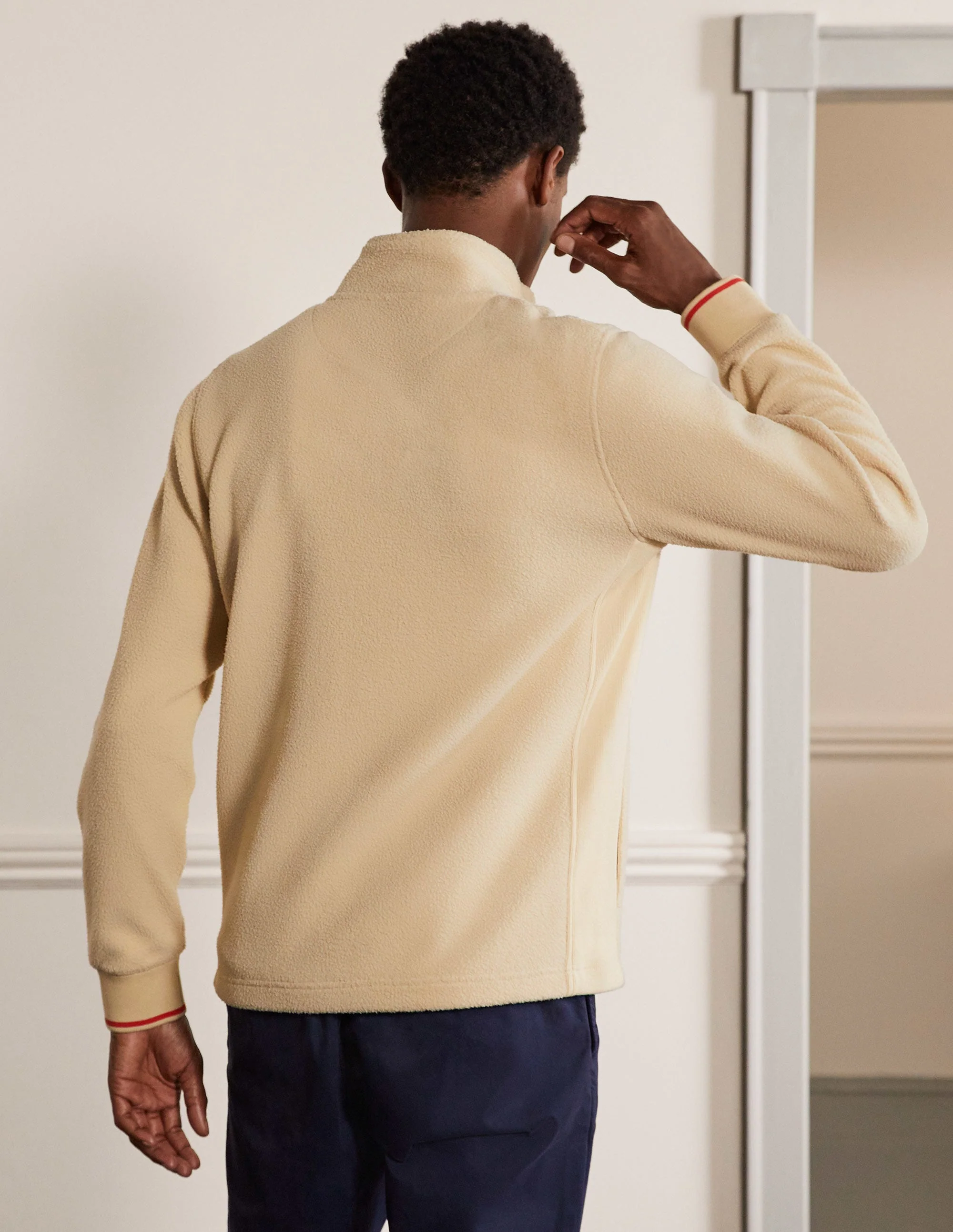 Sherpa-Jacke mit durchgehendem Reißverschluss-Ecru - Image 3